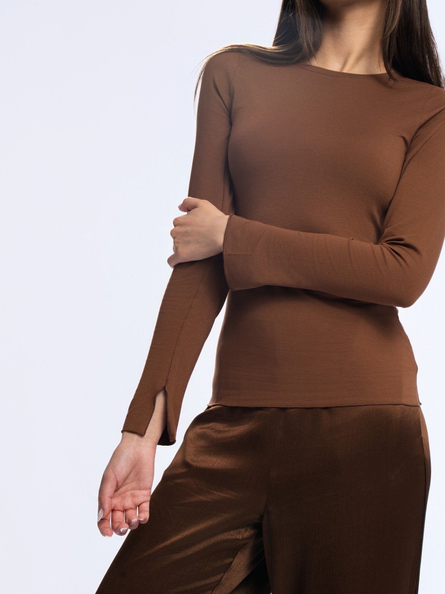 Essential Long Sleeve Top - MOCHA BROWN