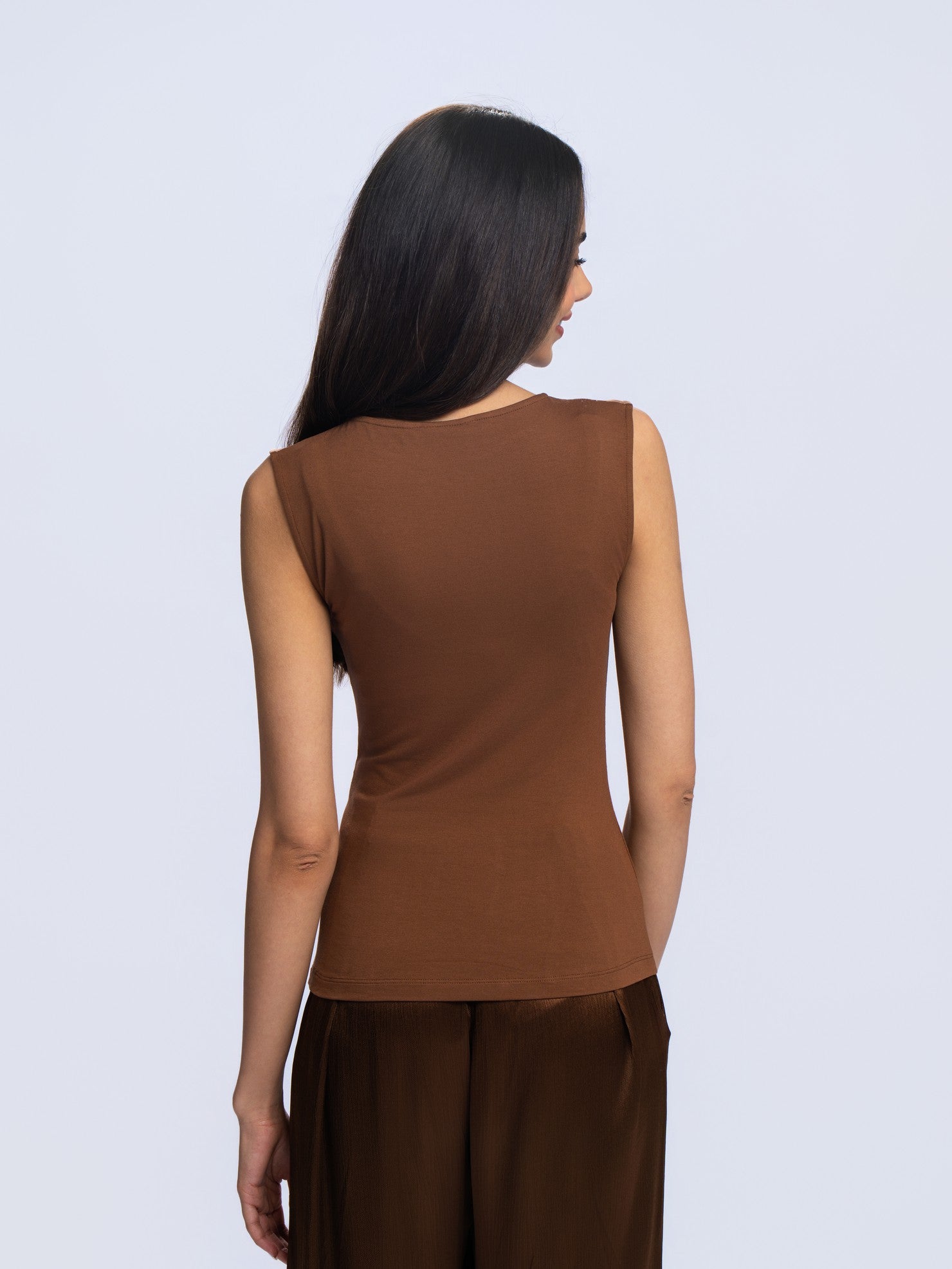 Essential Sleeveless Top - MOCHA BROWN