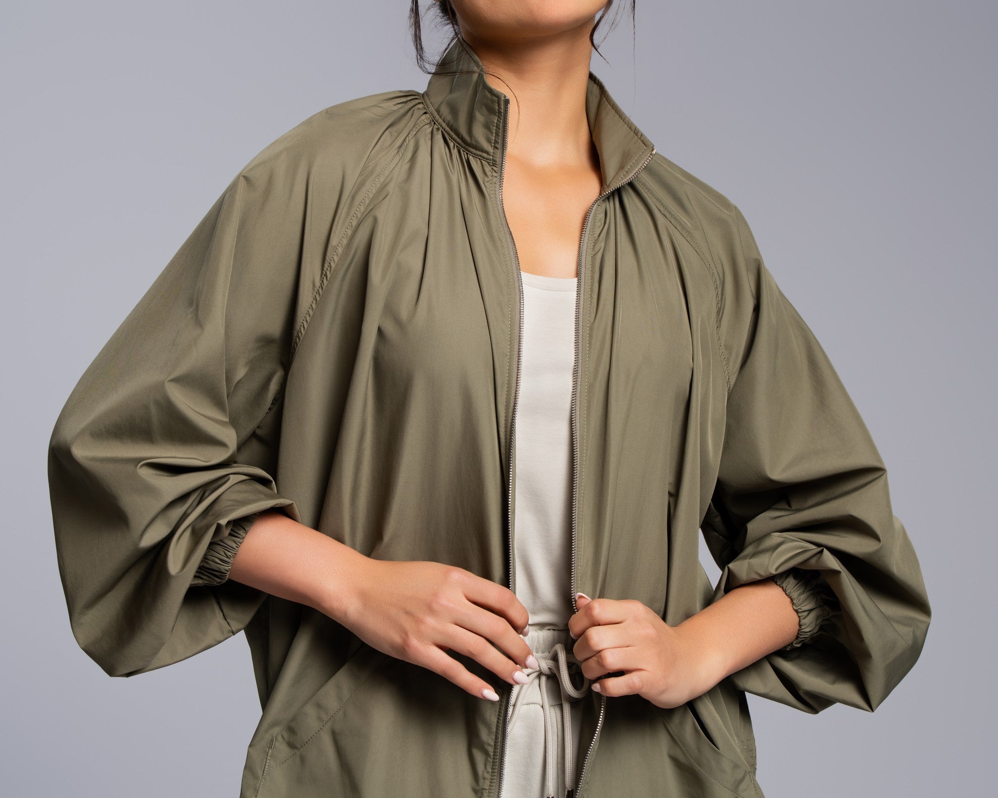 Gathered Parka - SEASONAL GREEN