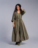 Rib Collar Parka - SEASONAL GREEN