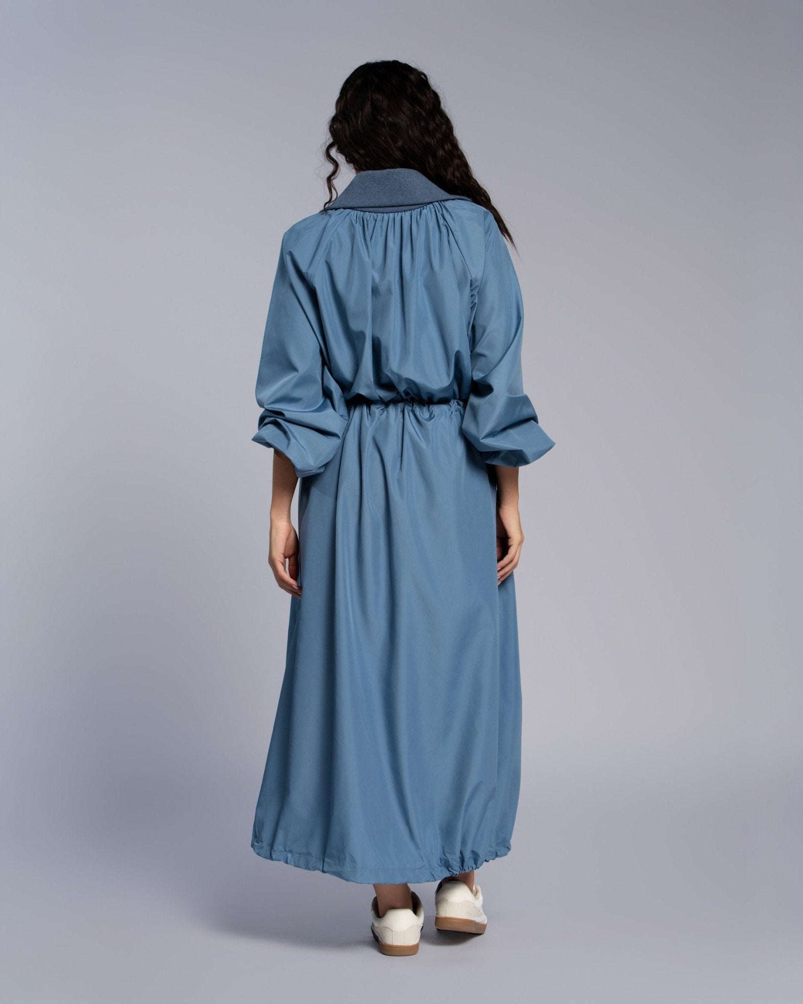 Rib Collar Parka - SEASONAL BLUE