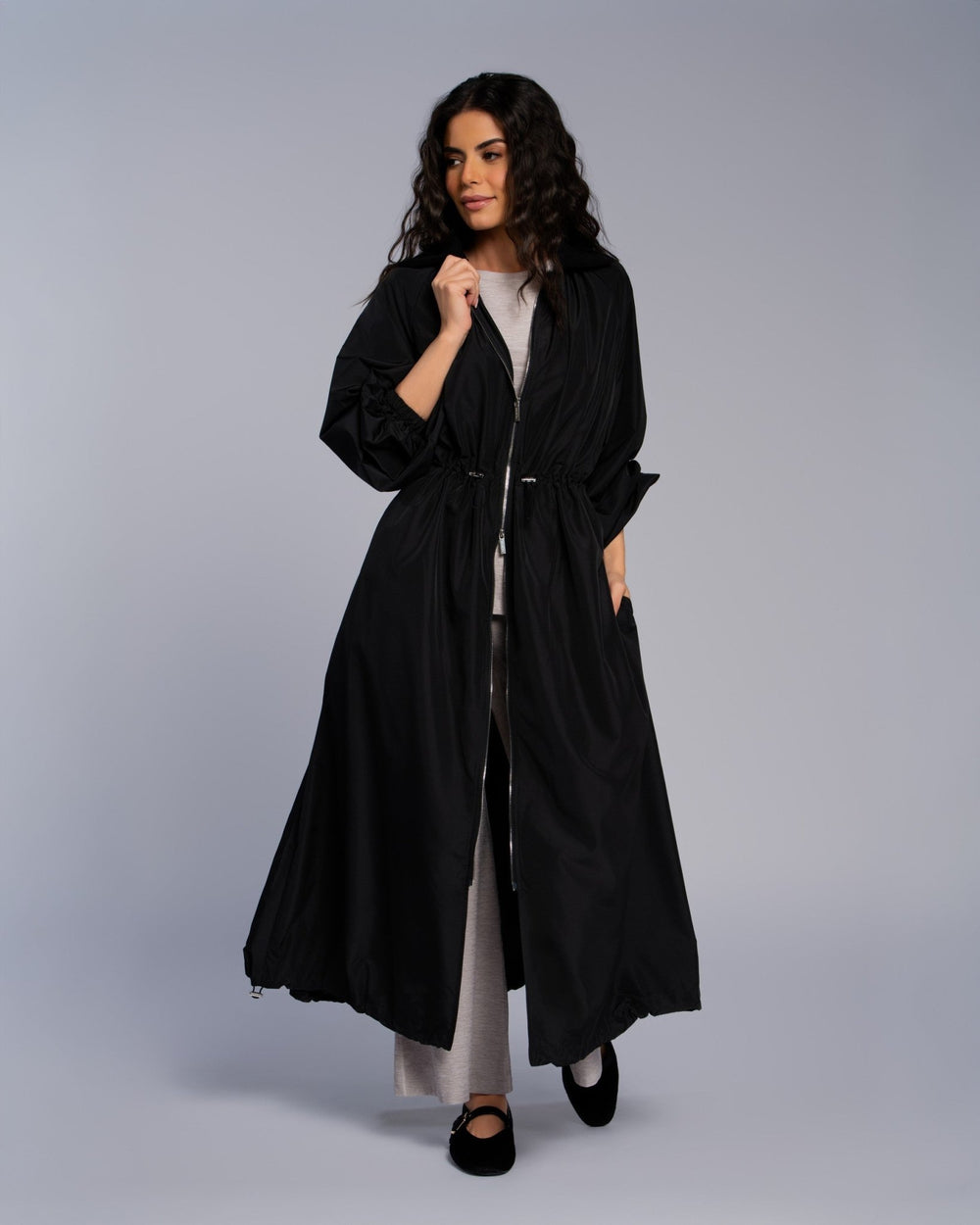 Rib Collar Parka - SEASONAL BLACK