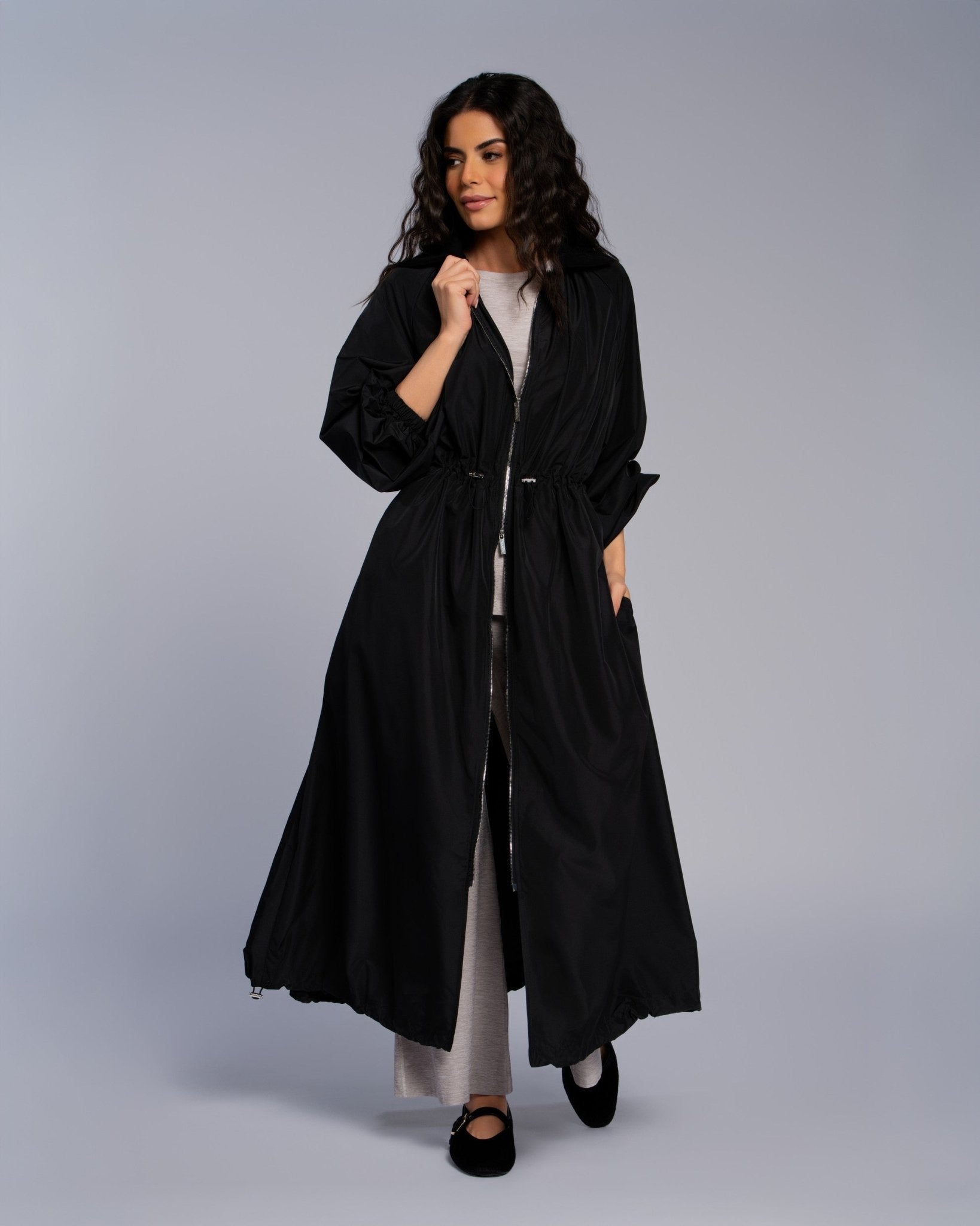 Rib Collar Parka - SEASONAL BLACK
