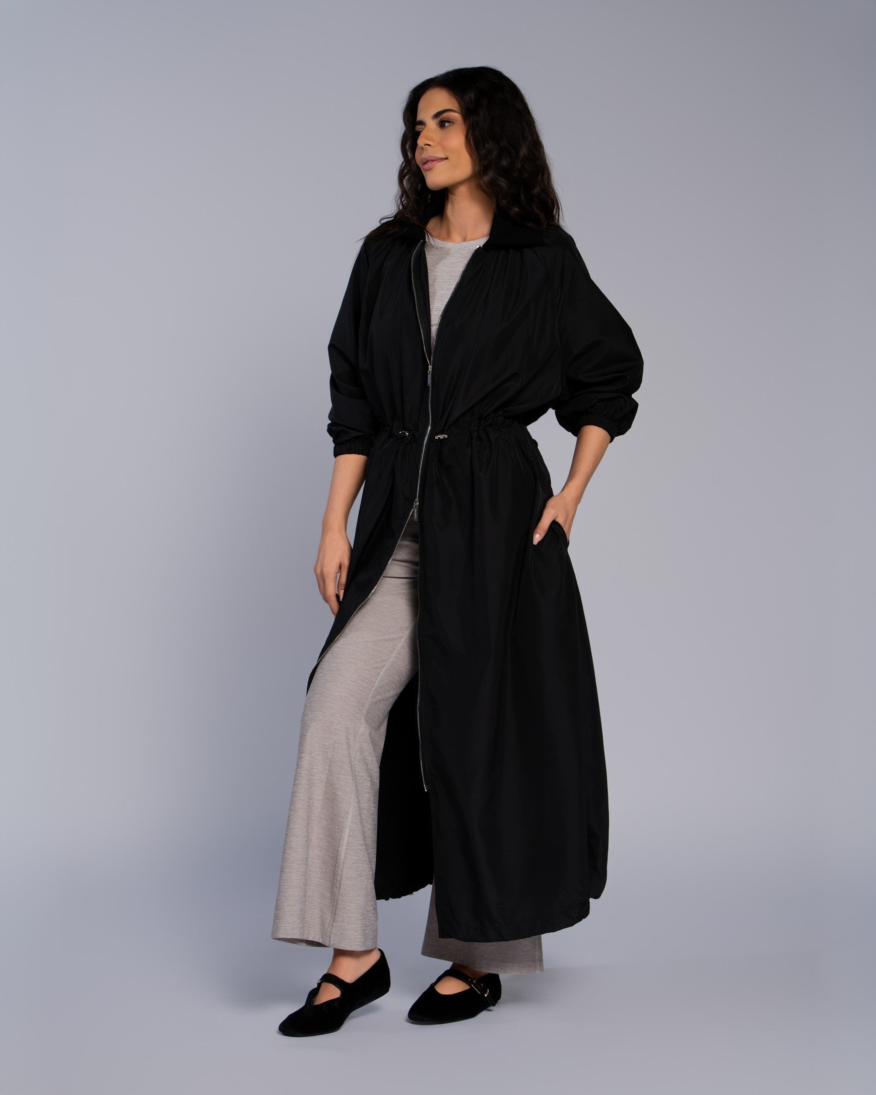 Rib Collar Parka - SEASONAL BLACK