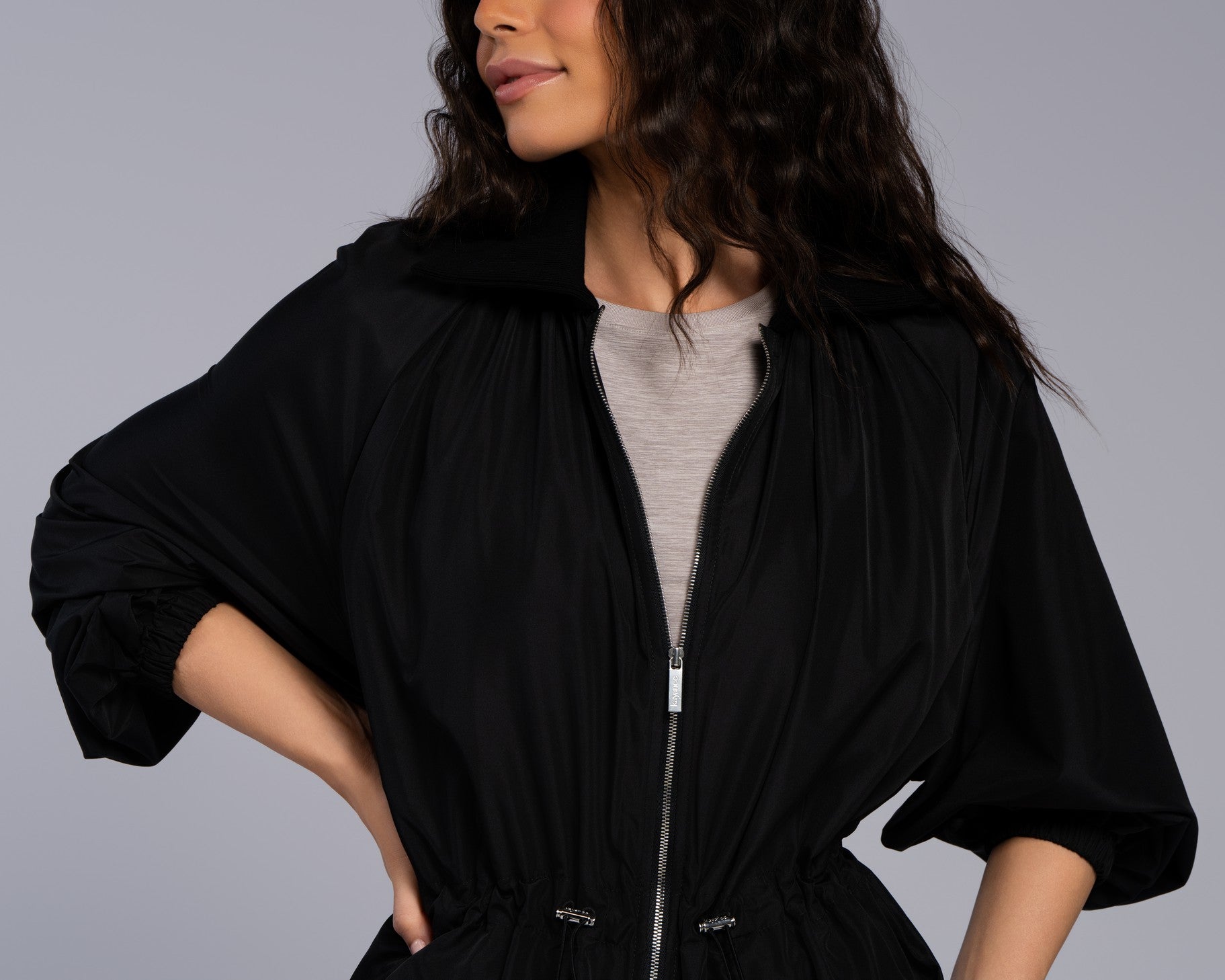Rib Collar Parka - SEASONAL BLACK