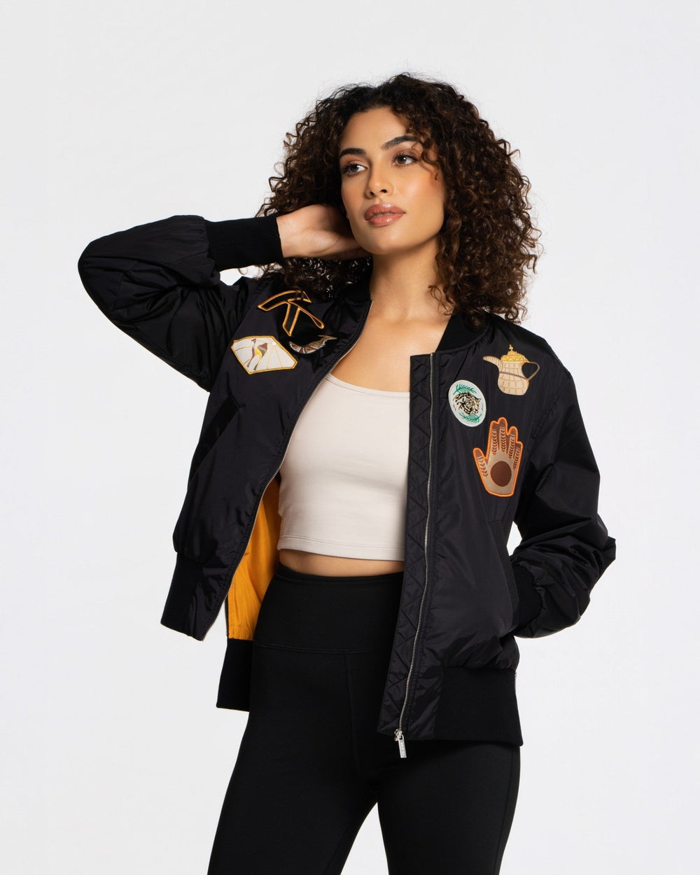 Badges Bomber Jacket - SEASONAL BLACK