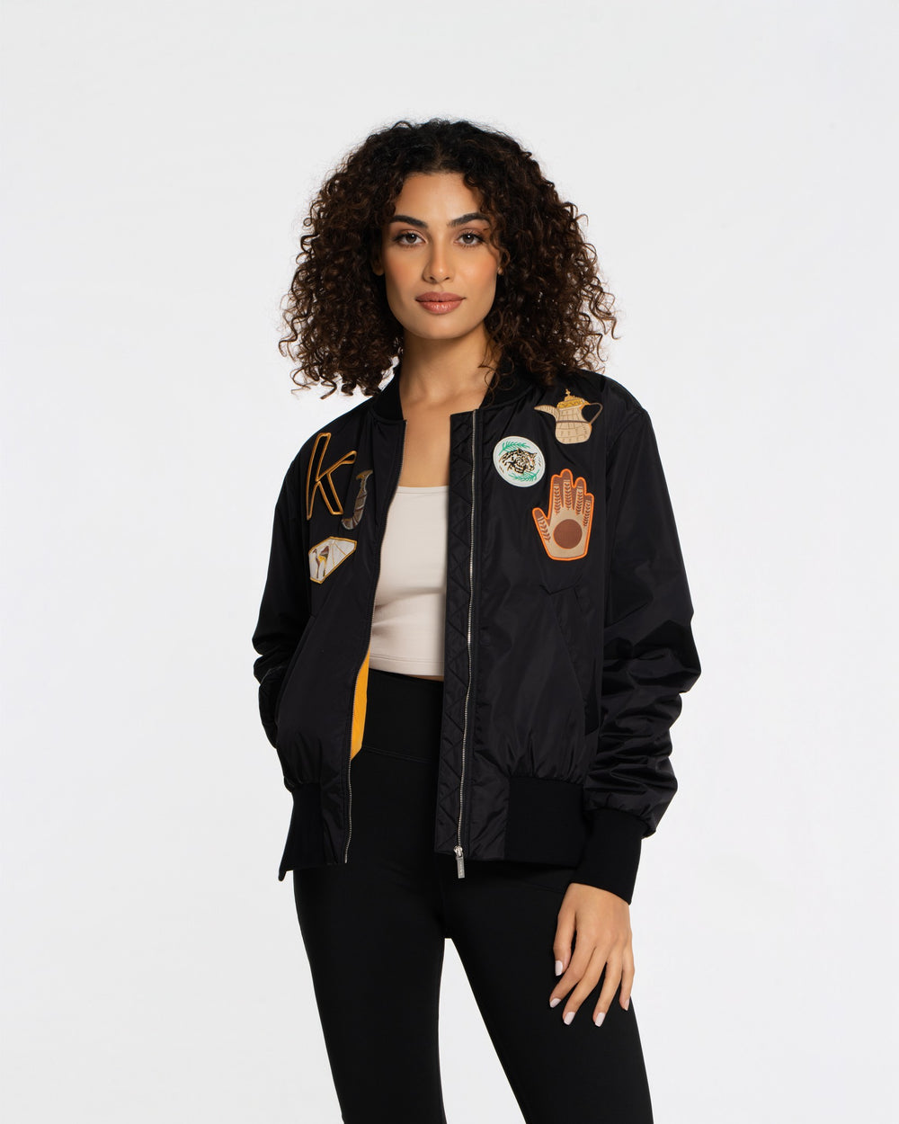 Badges Bomber Jacket - SEASONAL BLACK