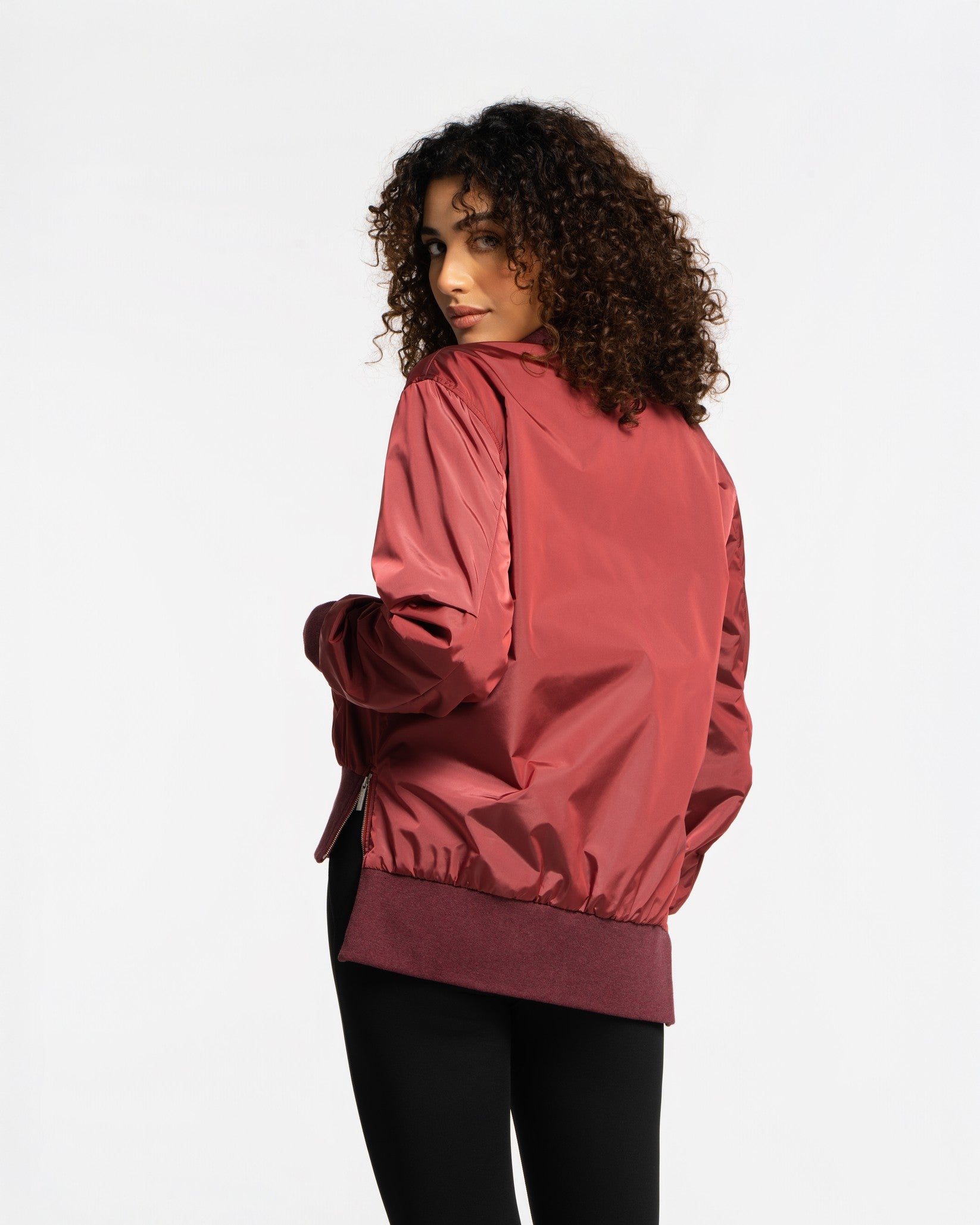 Badges Bomber Jacket - SEASONAL DARK RED