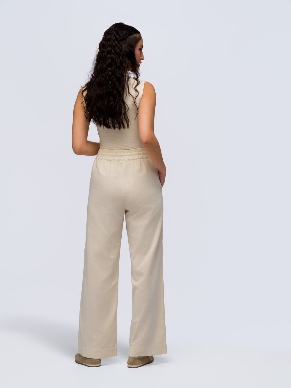 Linen Trousers - STONE GREY