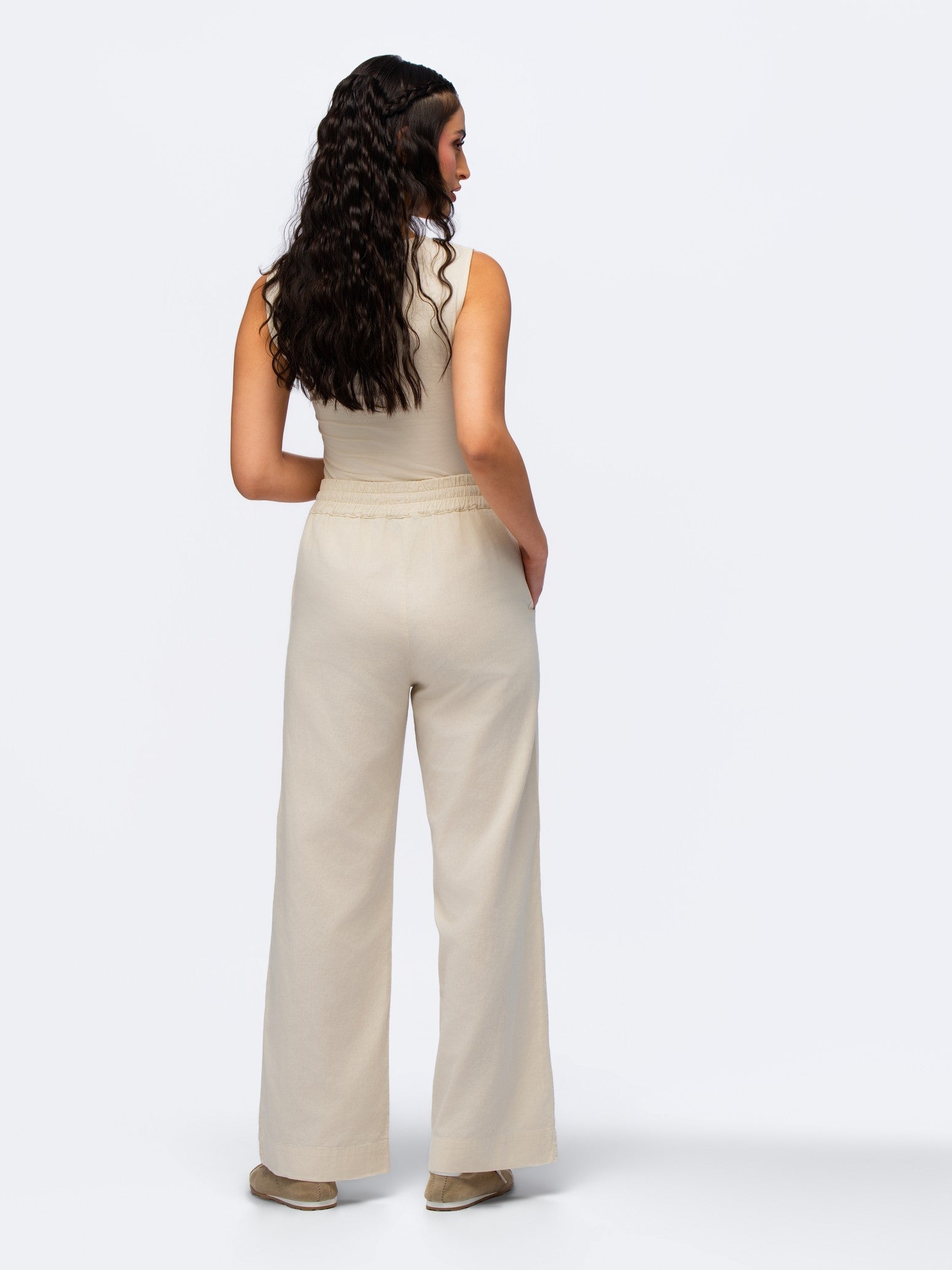 Linen Trousers - STONE GREY