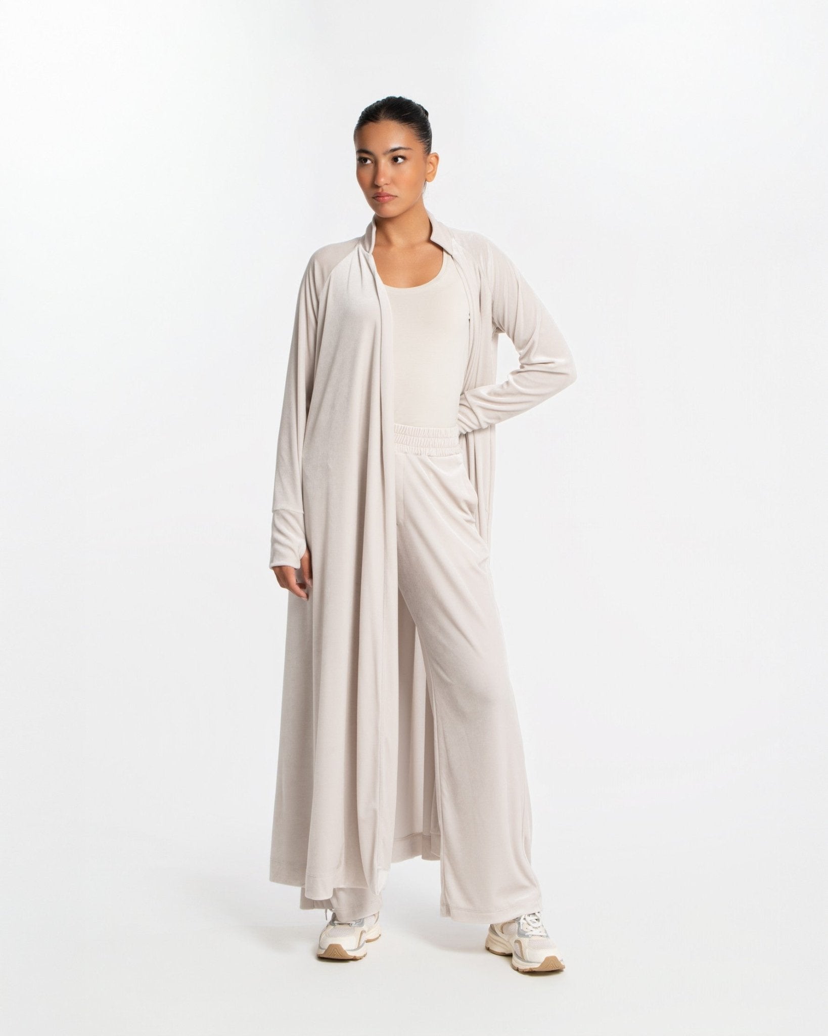 Panne Velour Track Pants - SEASONAL STONE