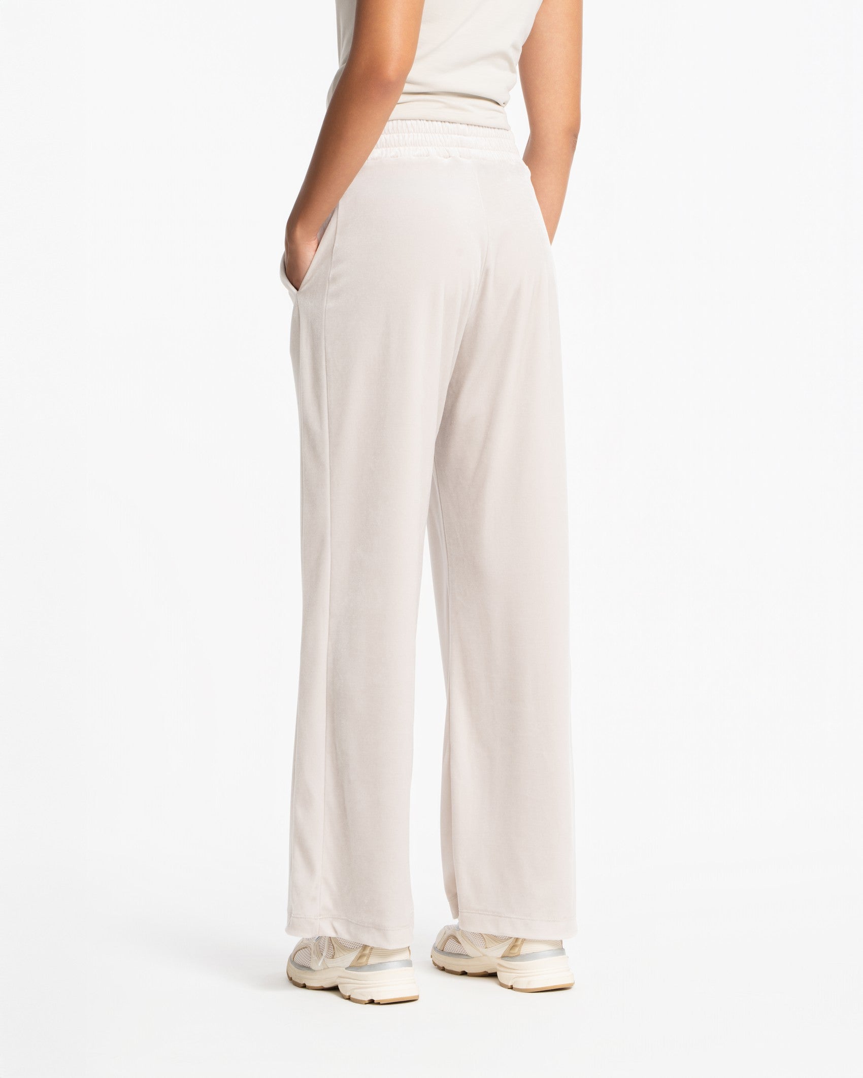Panne Velour Track Pants - SEASONAL STONE