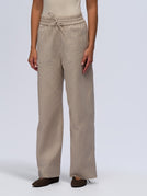 Linen Trousers - BEIGE & CREAM STRIPES