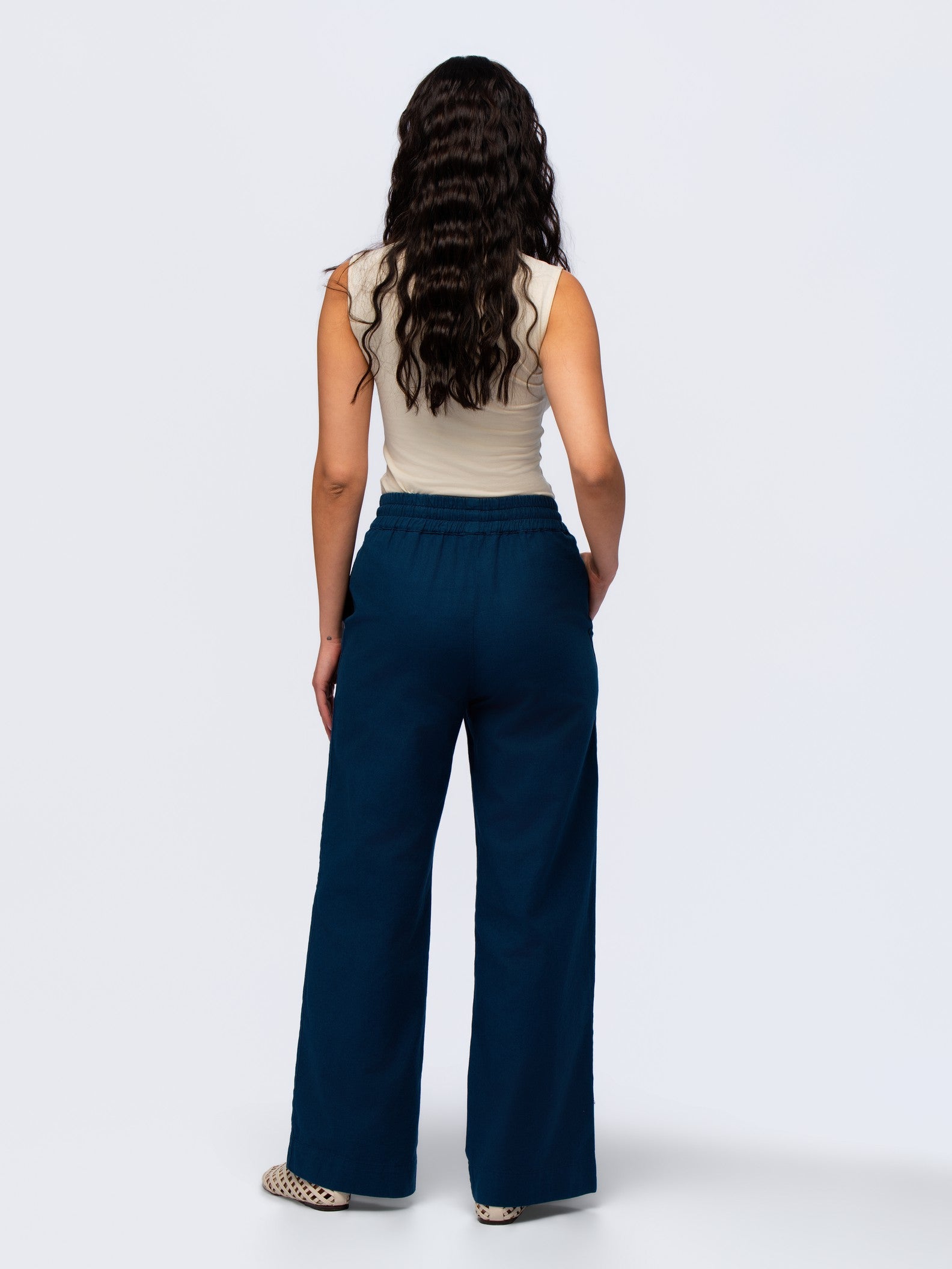 Linen Trousers - MIDNIGHT DENIM