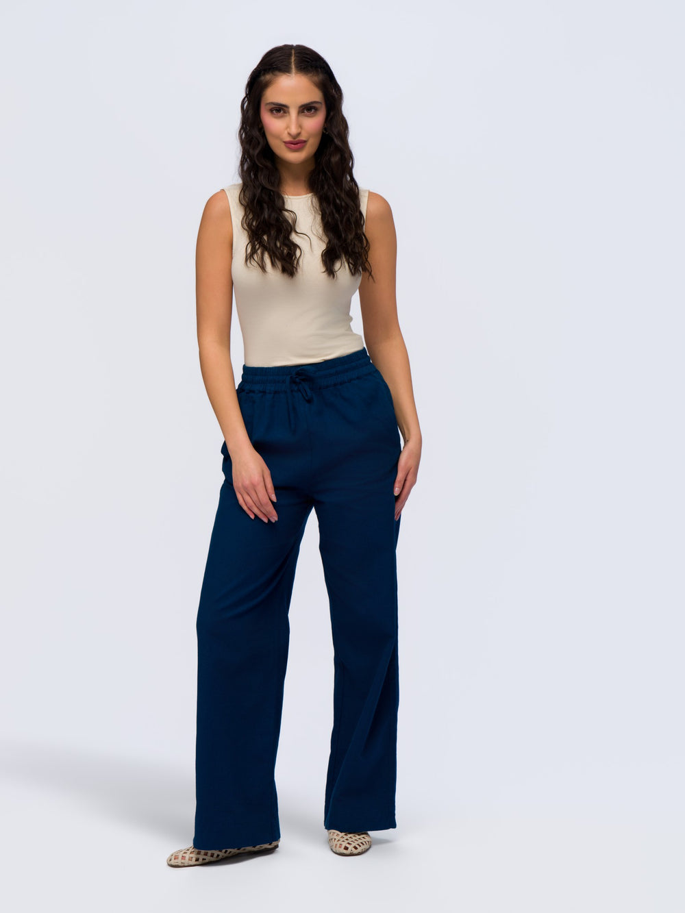 Linen Trousers - MIDNIGHT DENIM
