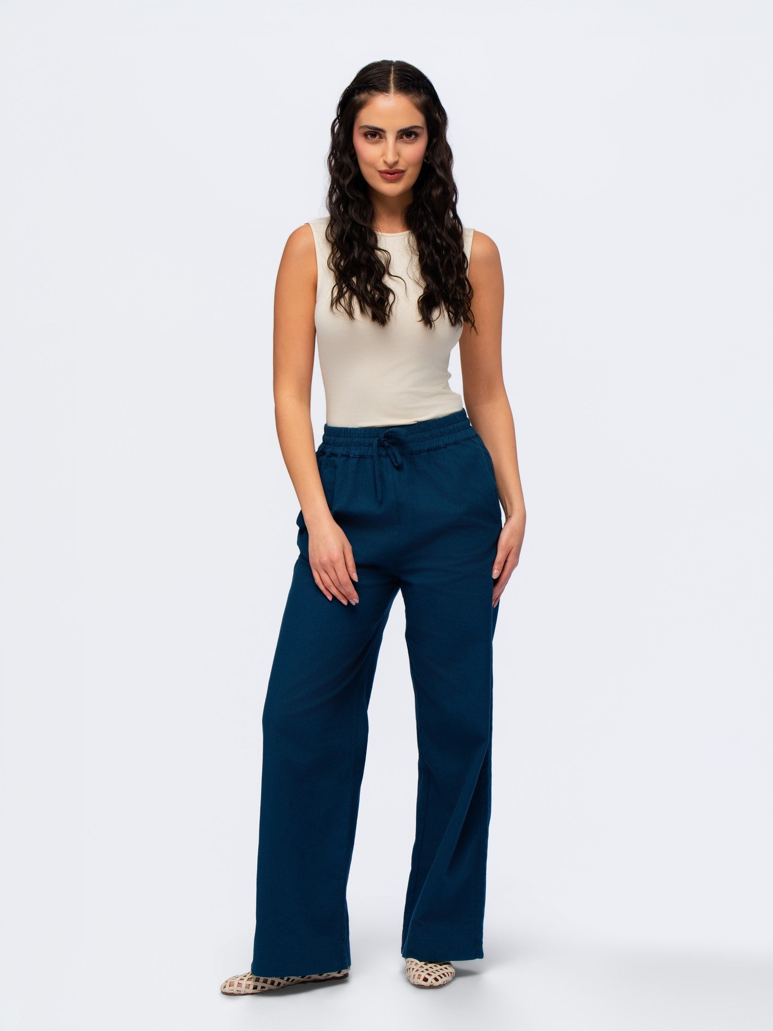 Linen Trousers - MIDNIGHT DENIM