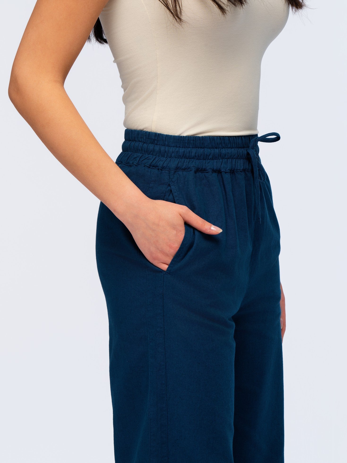 Linen Trousers - MIDNIGHT DENIM