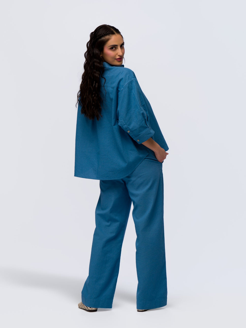 Linen Trousers - WASHED BLUE