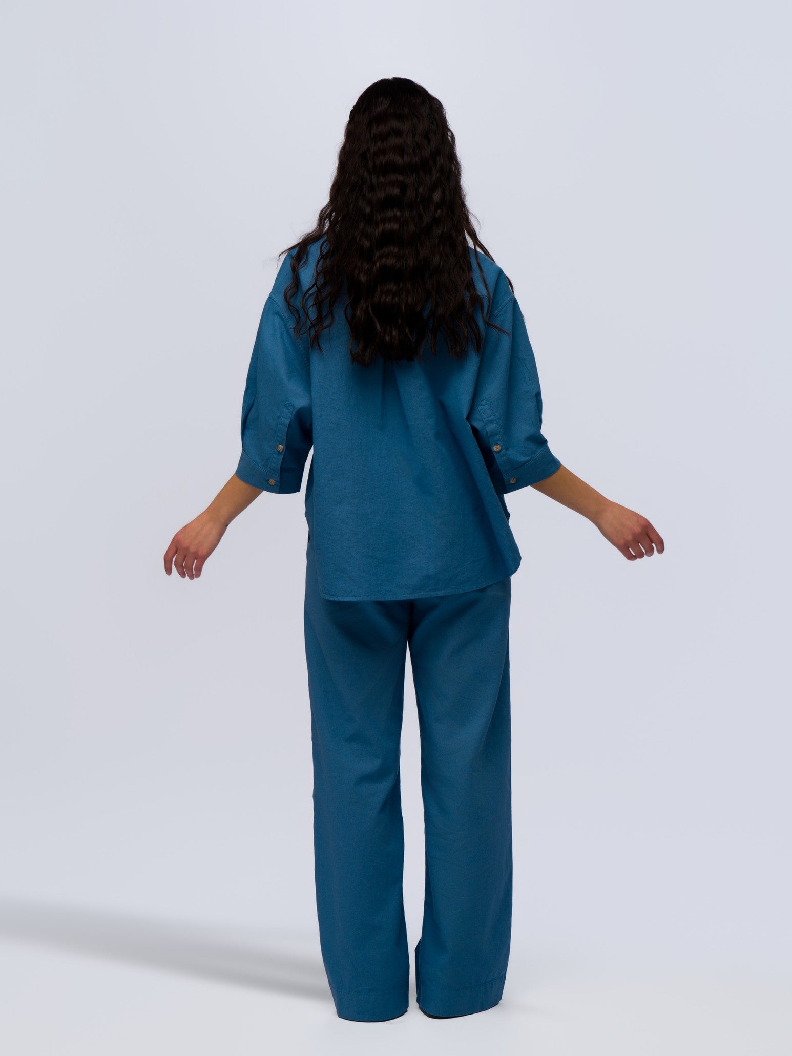 Oversized Linen Shirt - WASHED BLUE