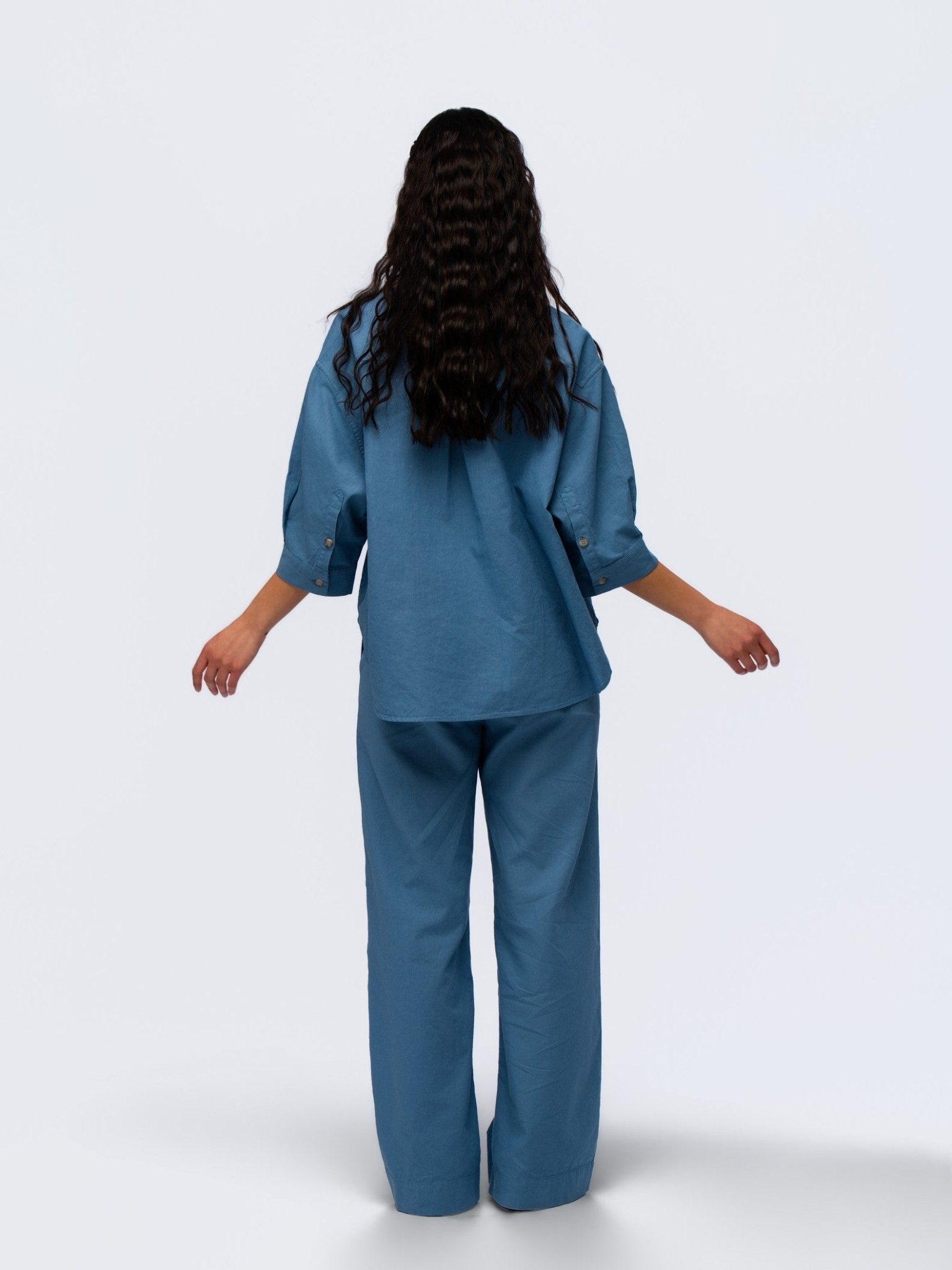 Oversized Linen Shirt - WASHED BLUE