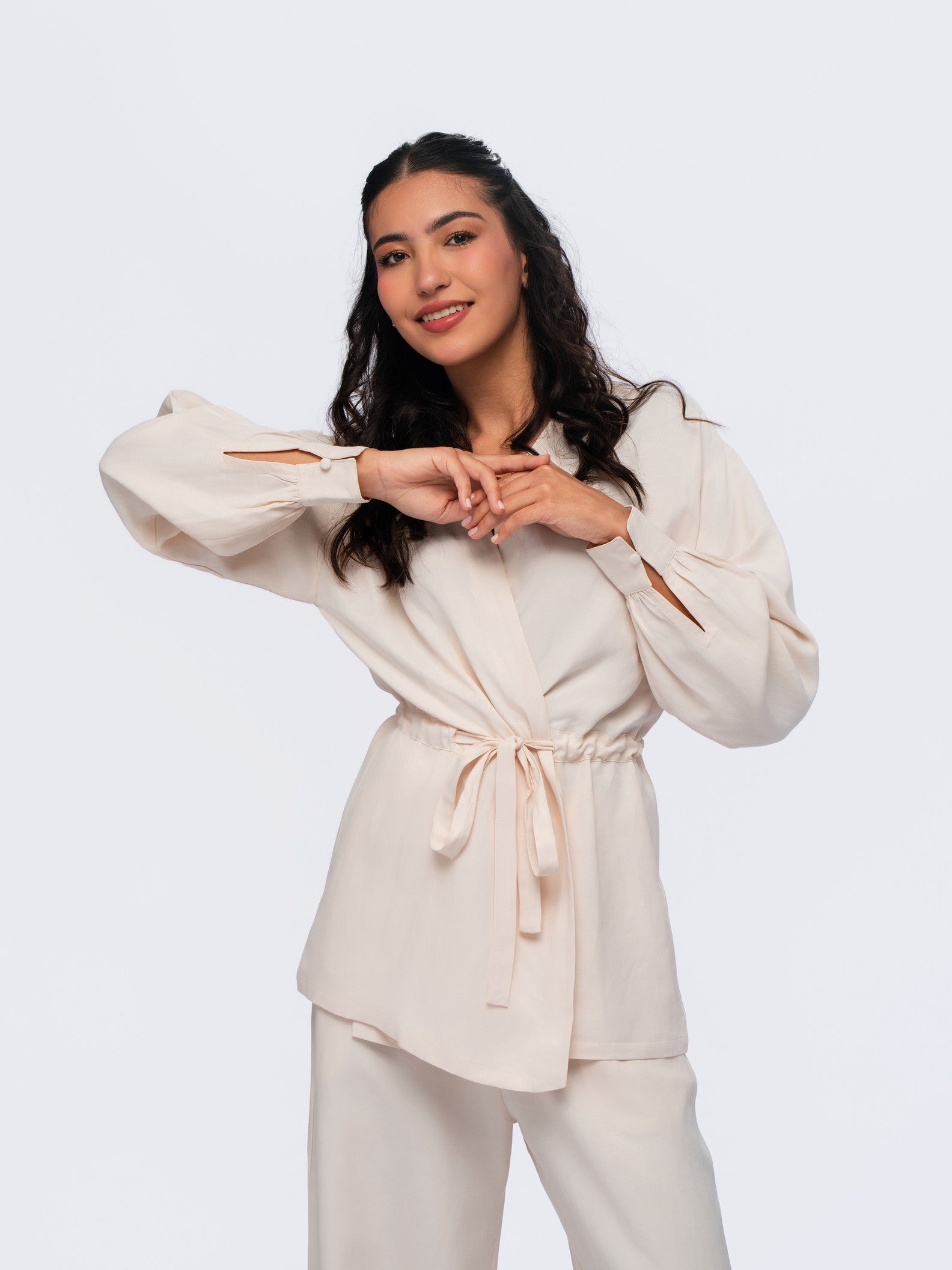 City Wrap Top - STONE GREY