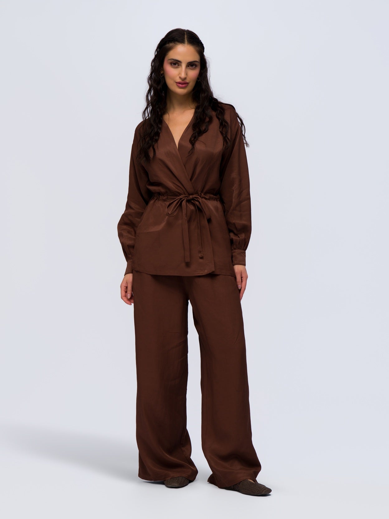 City Wrap Top - MOCHA BROWN