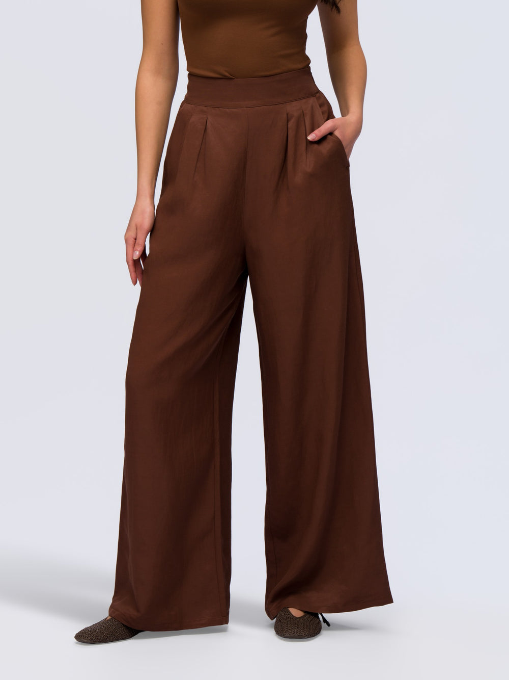 City Oversized Trousers - MOCHA BROWN