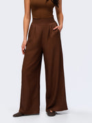 City Oversized Trousers - MOCHA BROWN