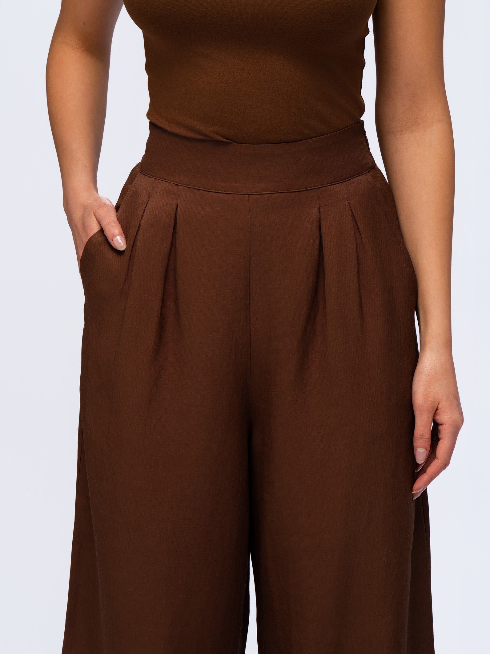 City Oversized Trousers - MOCHA BROWN