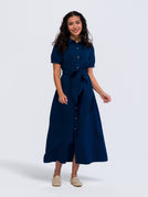 Linen Dress - MIDNIGHT DENIM
