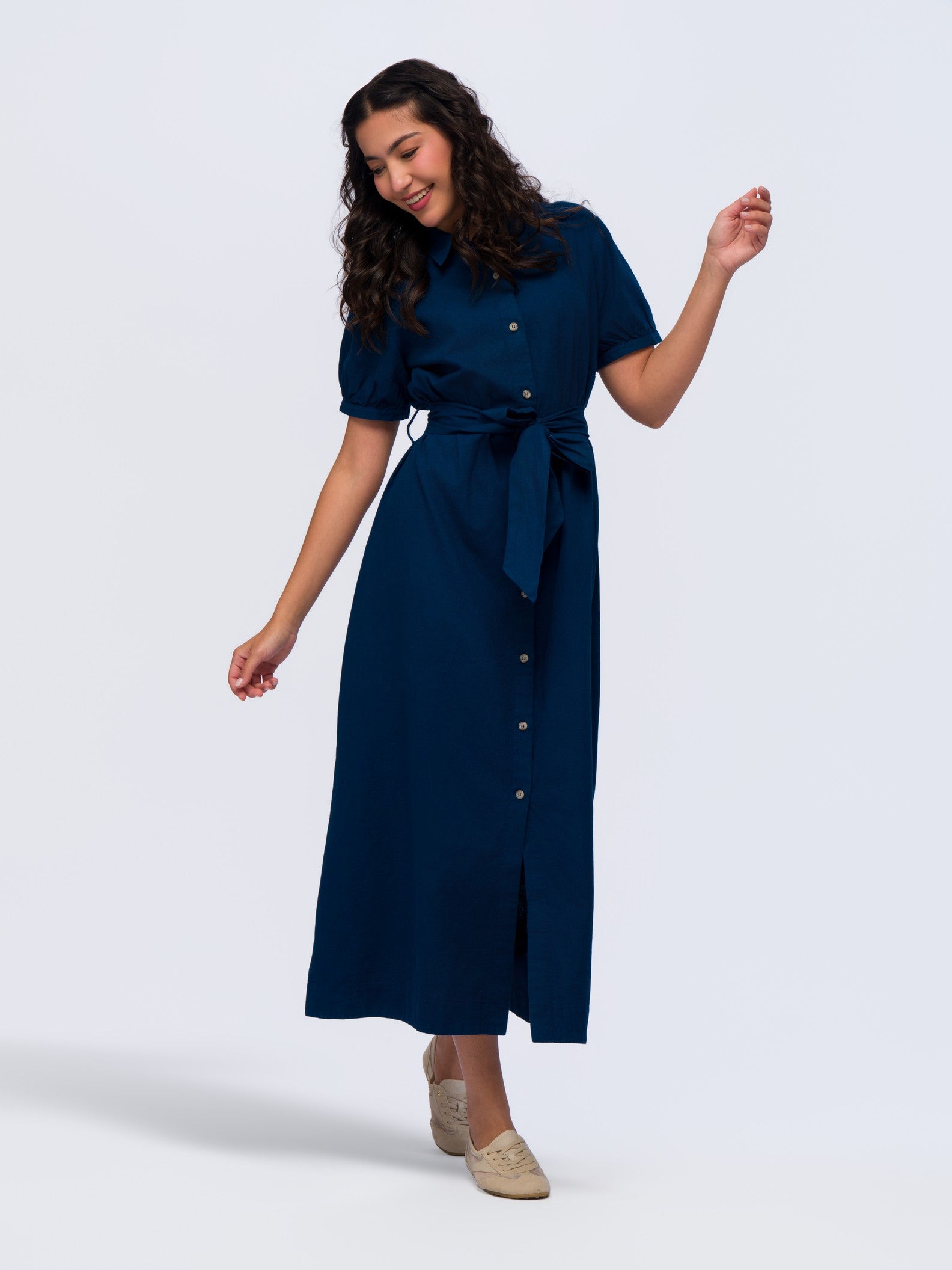 Linen Dress - MIDNIGHT DENIM