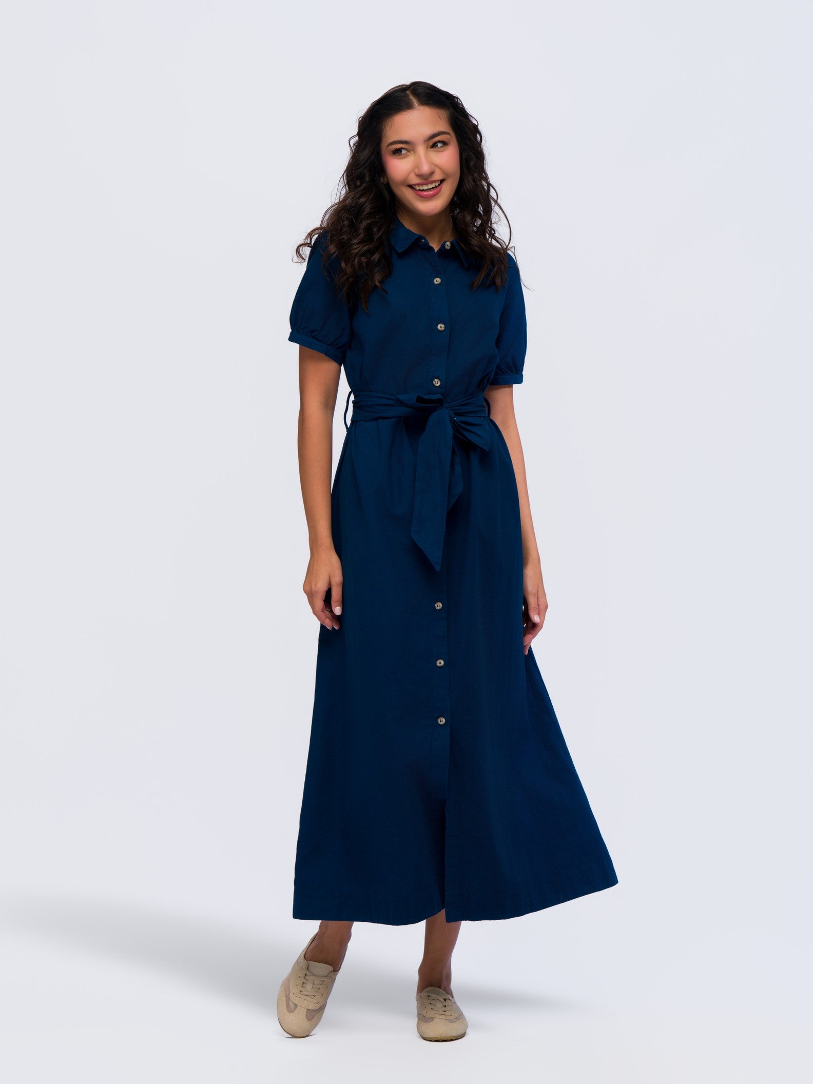 Linen Dress - MIDNIGHT DENIM