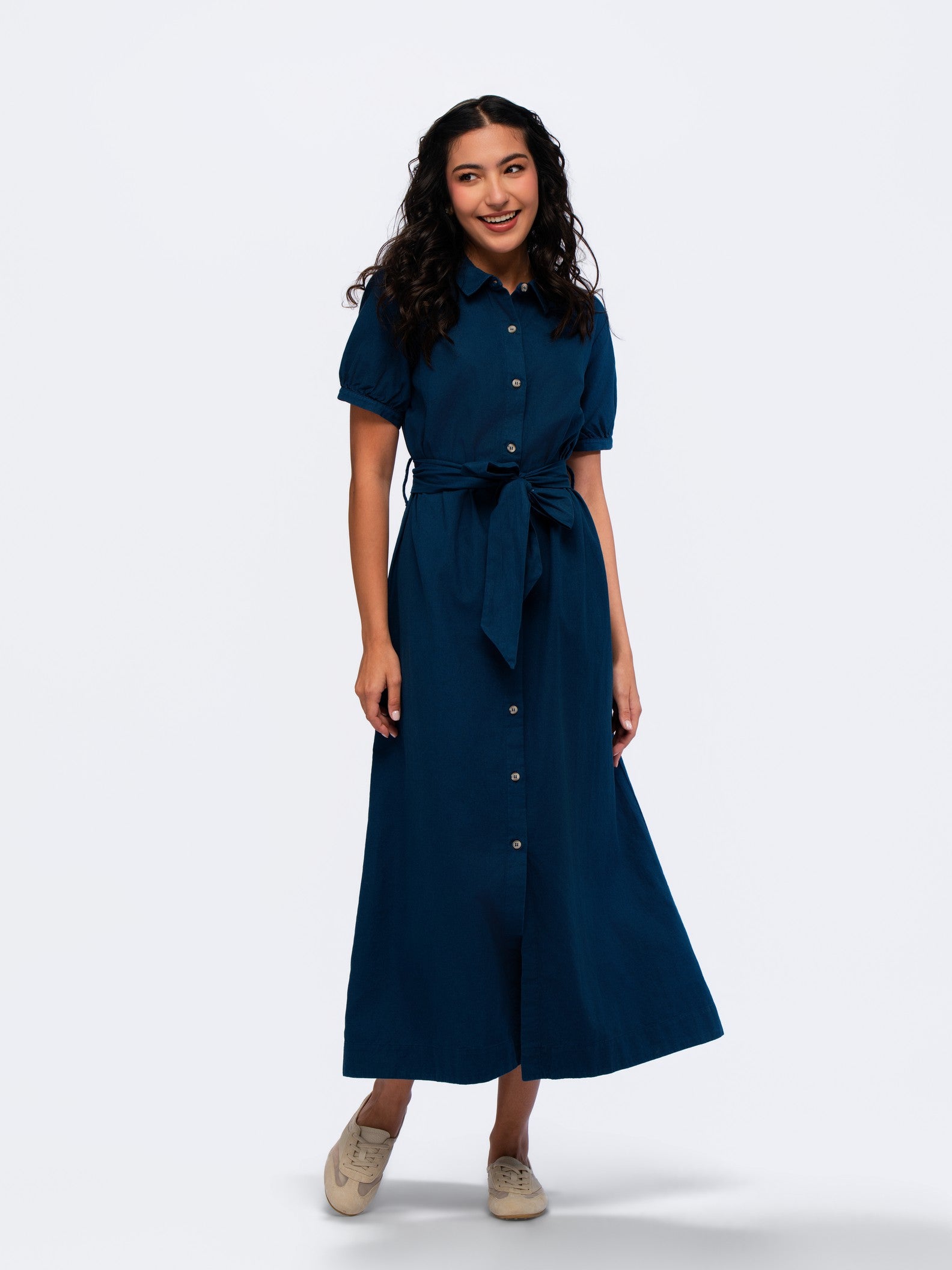 Linen Dress - MIDNIGHT DENIM