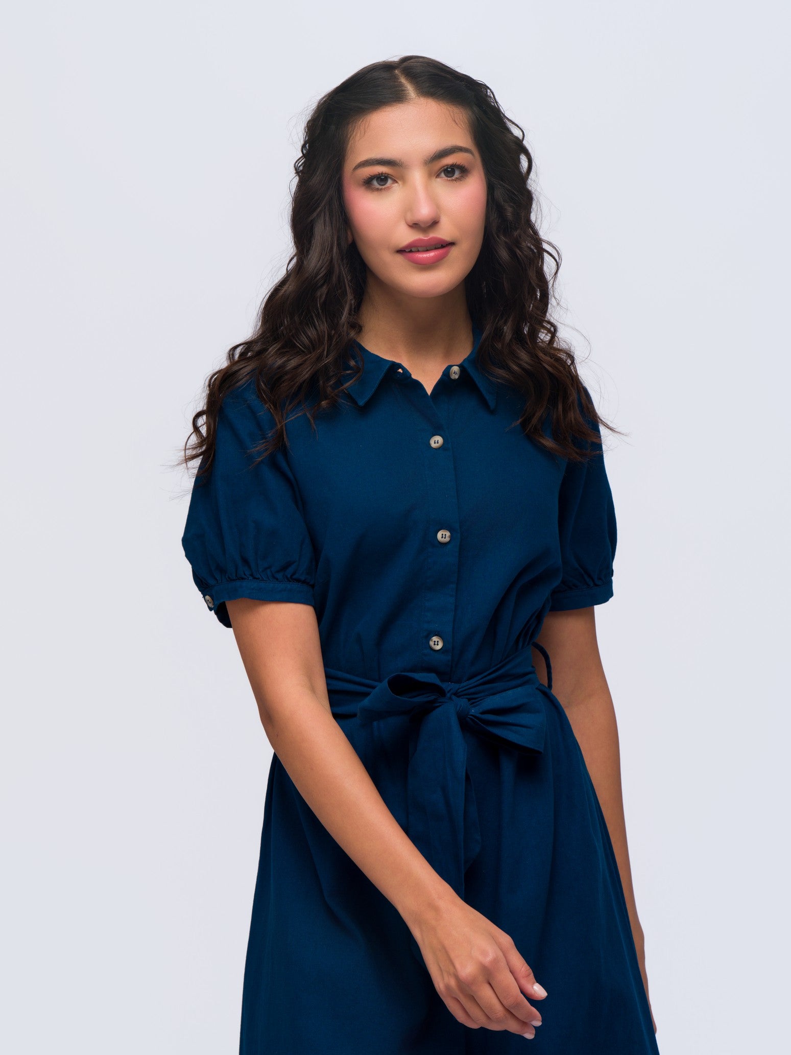 Linen Dress - MIDNIGHT DENIM