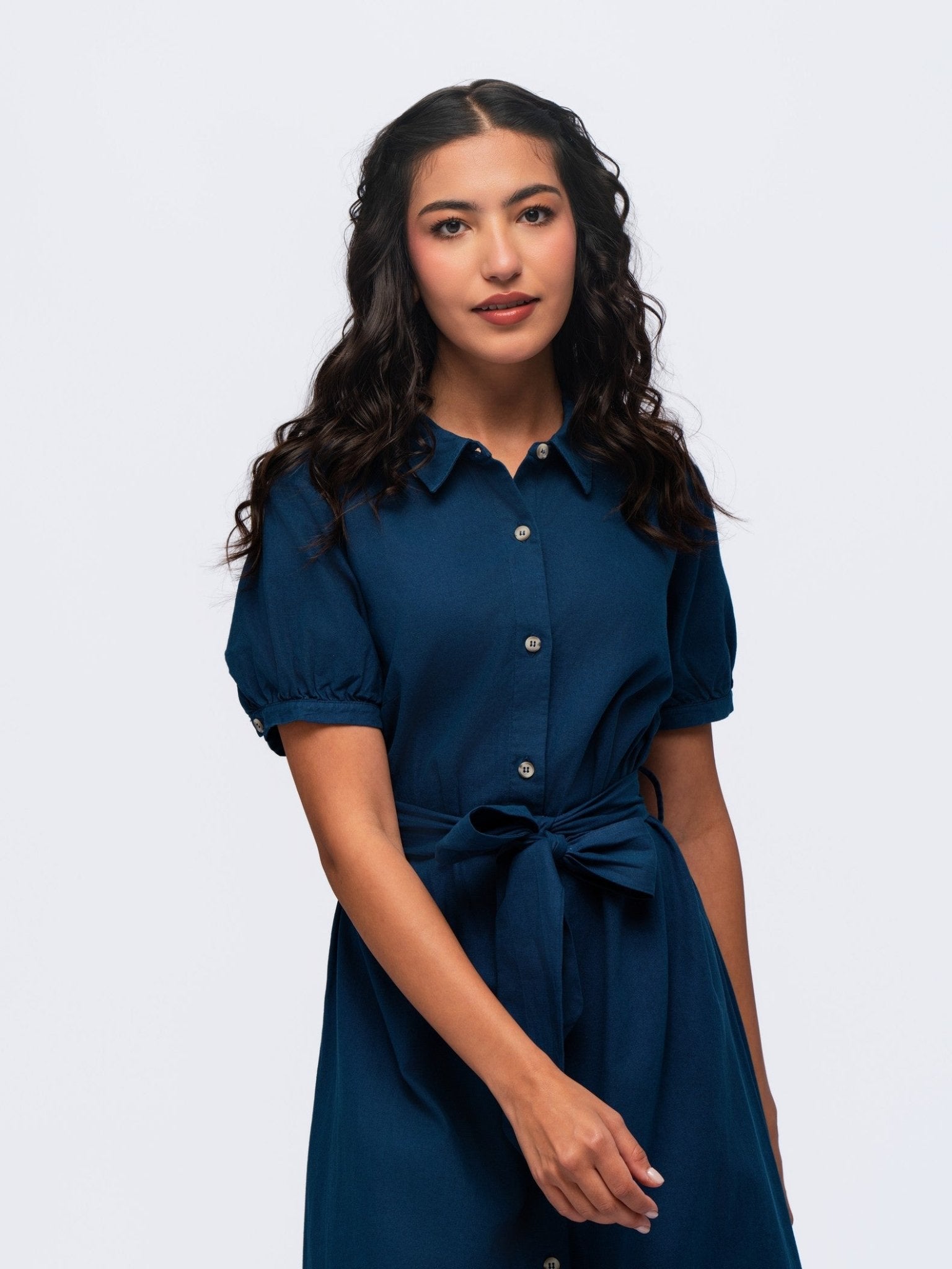 Linen Dress - MIDNIGHT DENIM