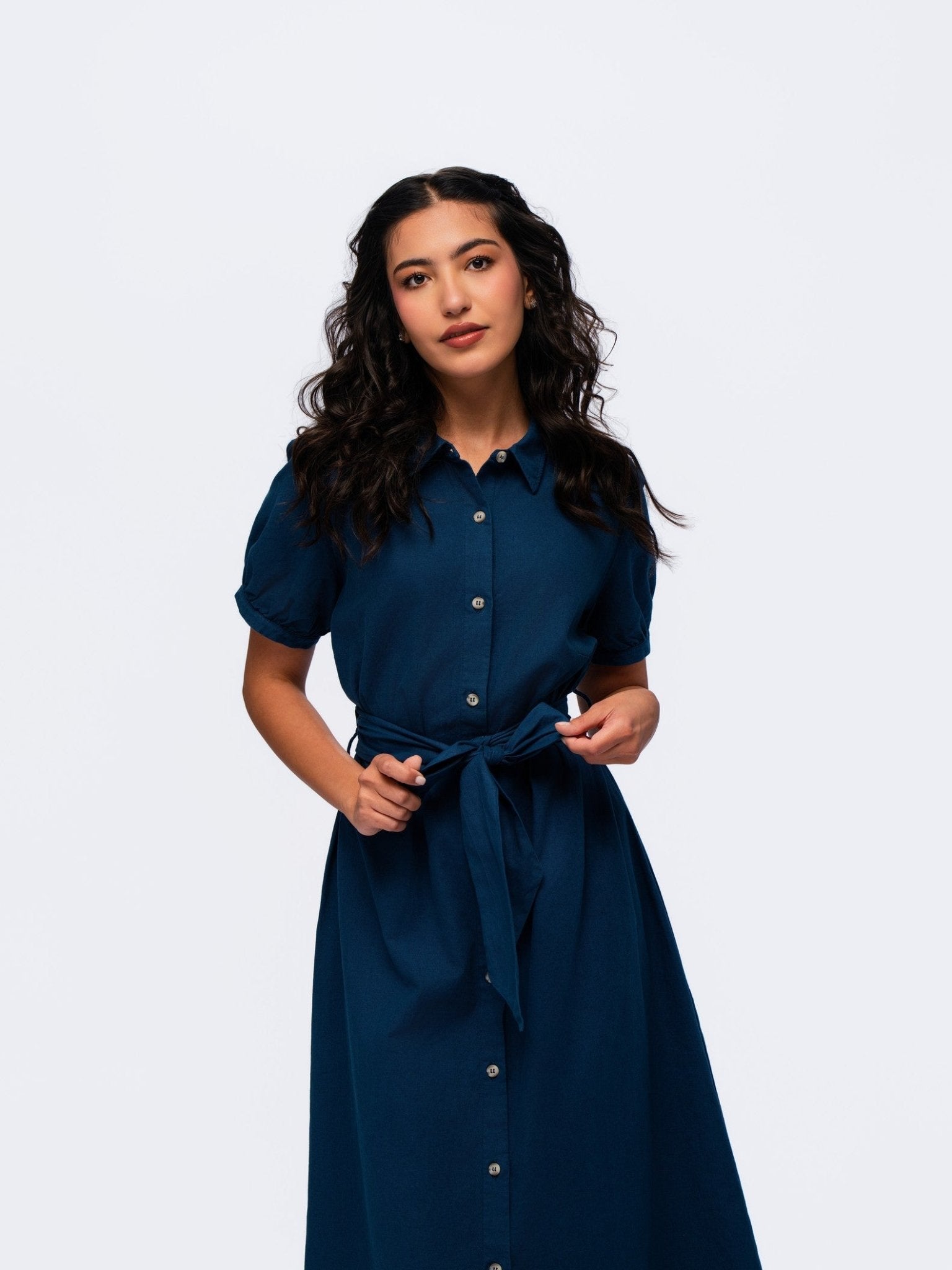 Linen Dress - MIDNIGHT DENIM