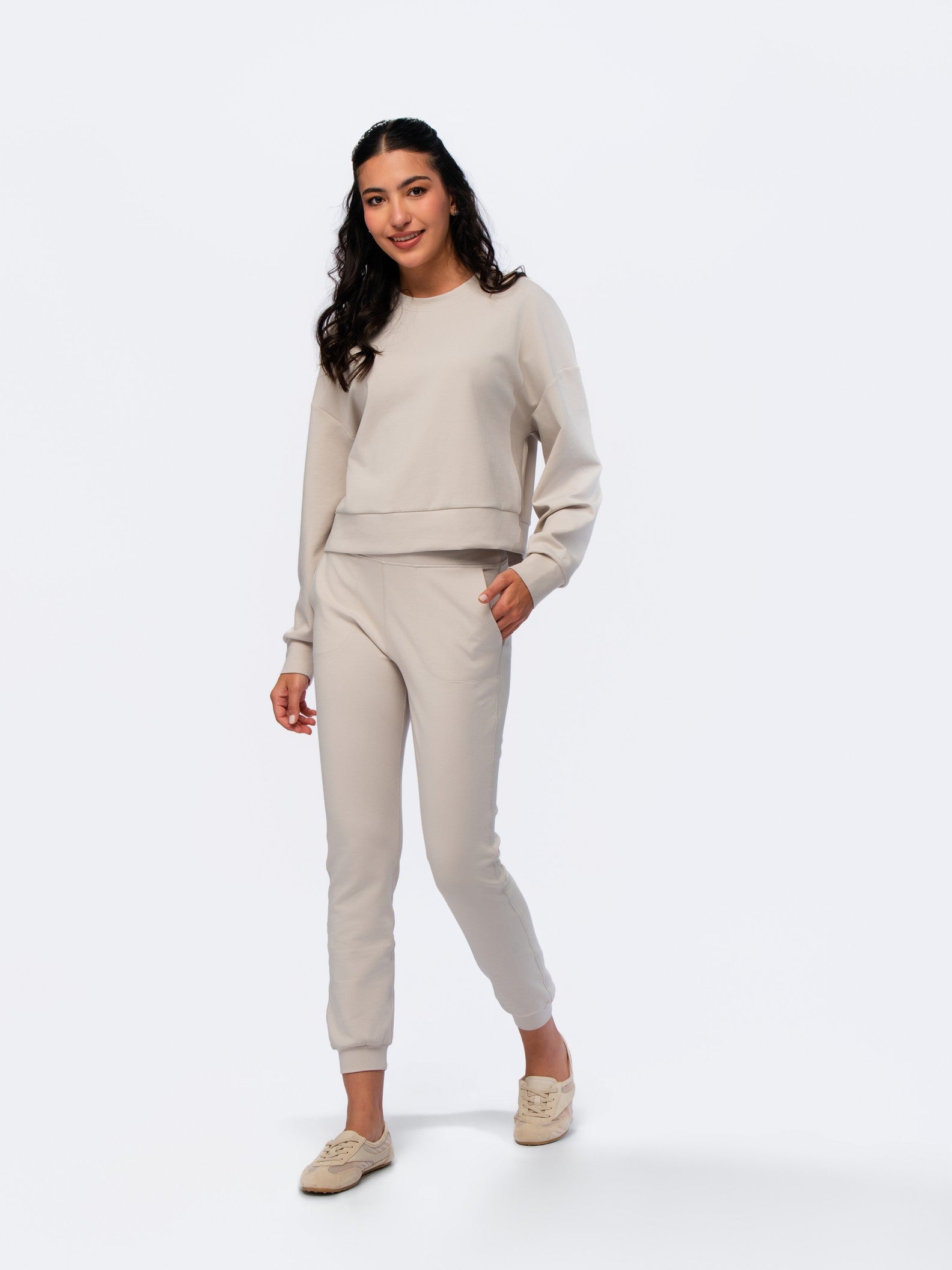 Sweatshirt Top - SEASONAL BEIGE