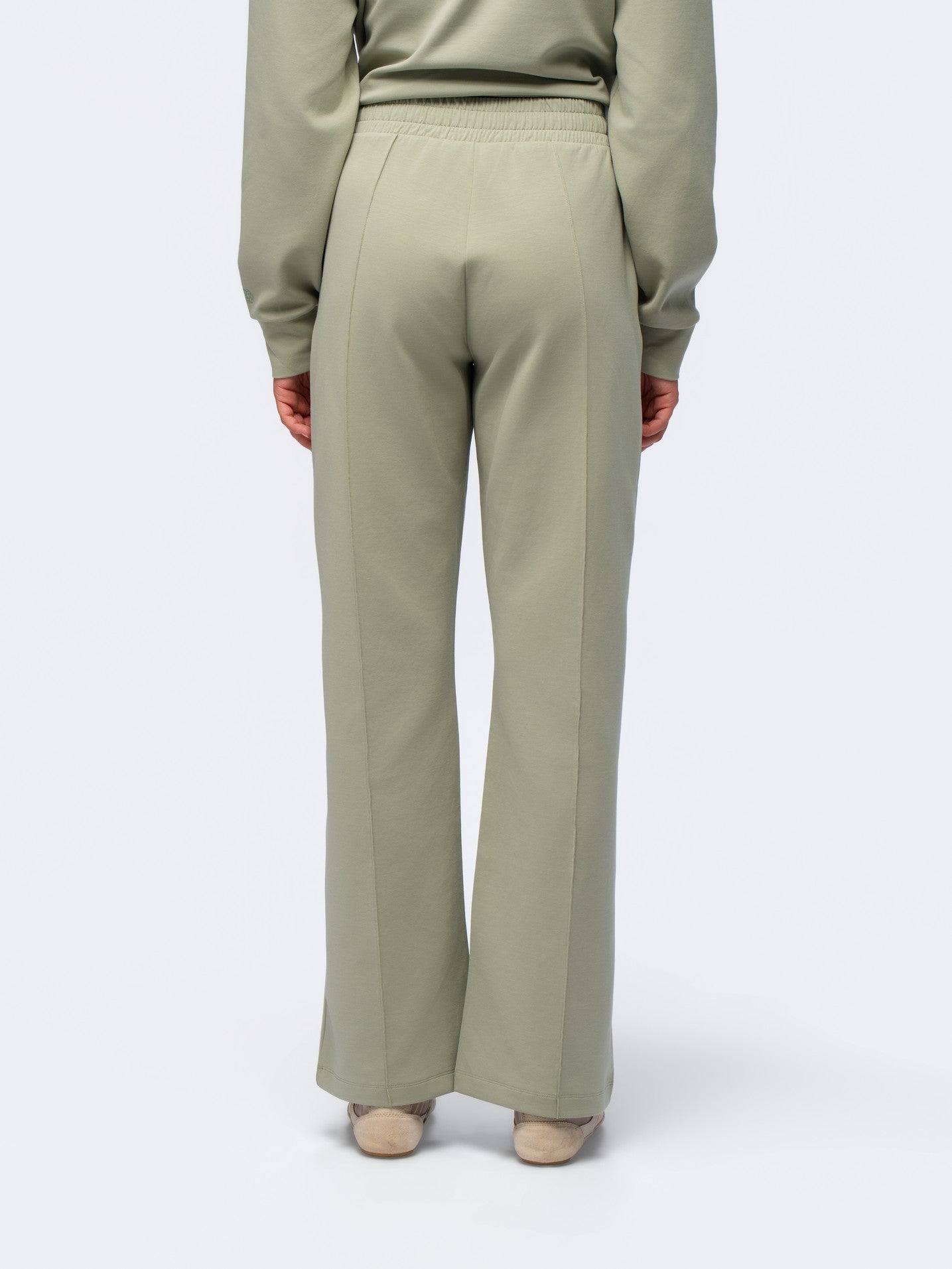 Elasticated Straight Leg Pants - SEASONAL GREEN