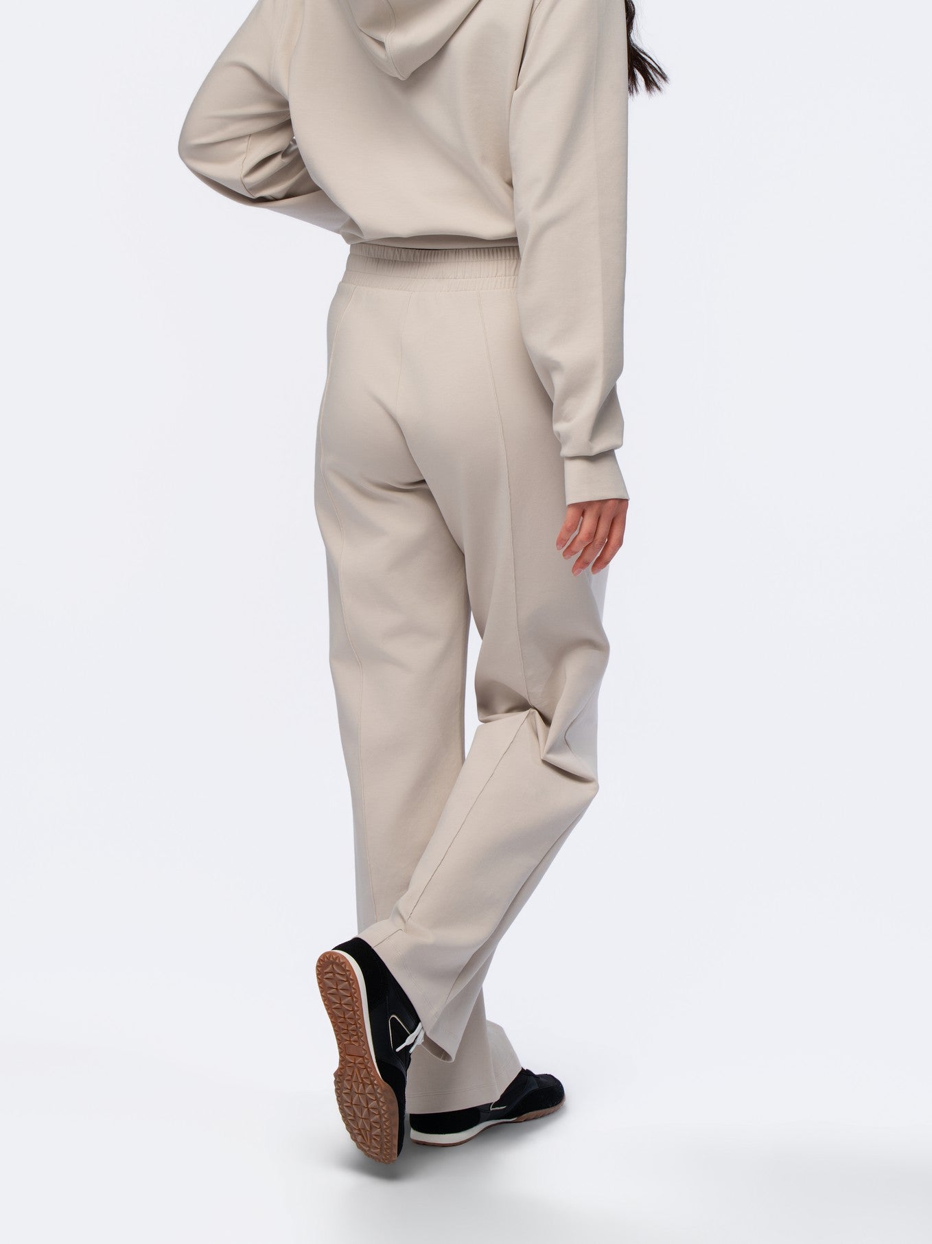 Elasticated Straight Leg Pants - SEASONAL BEIGE