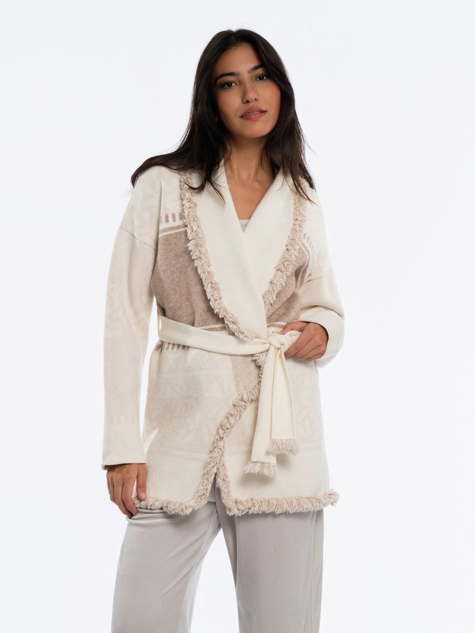 Heritage Midi Wrap Cardigan - SEASONAL WHITE