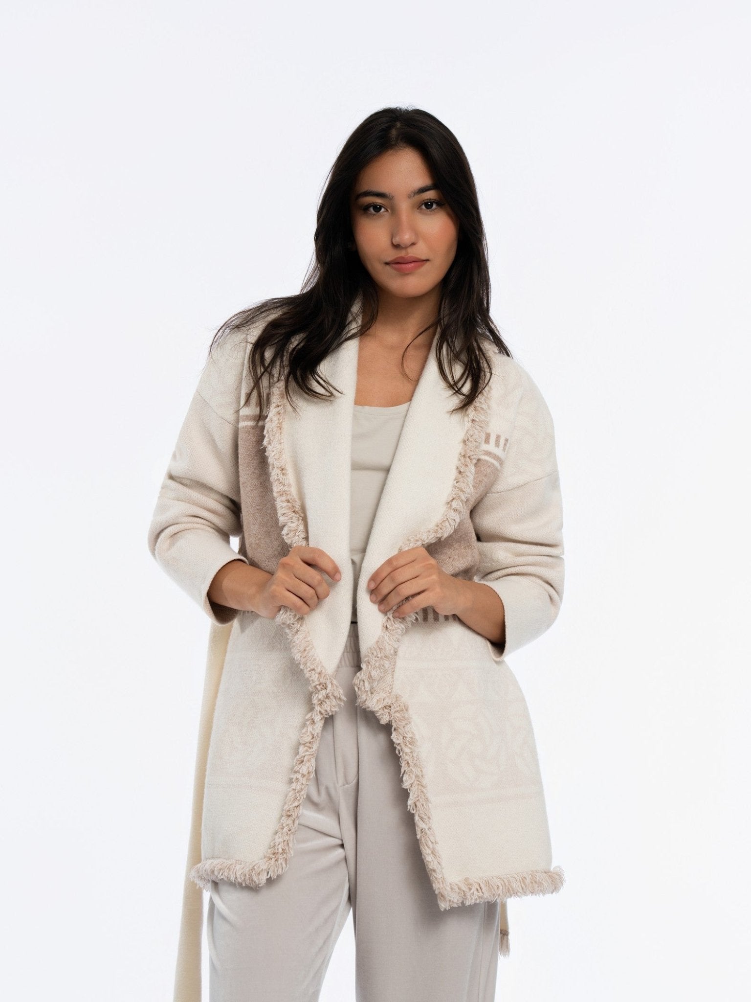 Heritage Midi Wrap Cardigan - SEASONAL WHITE