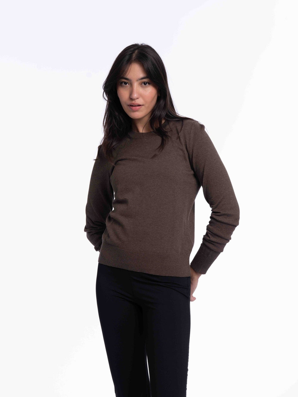 Knitted Sweater - CHOCOLATE