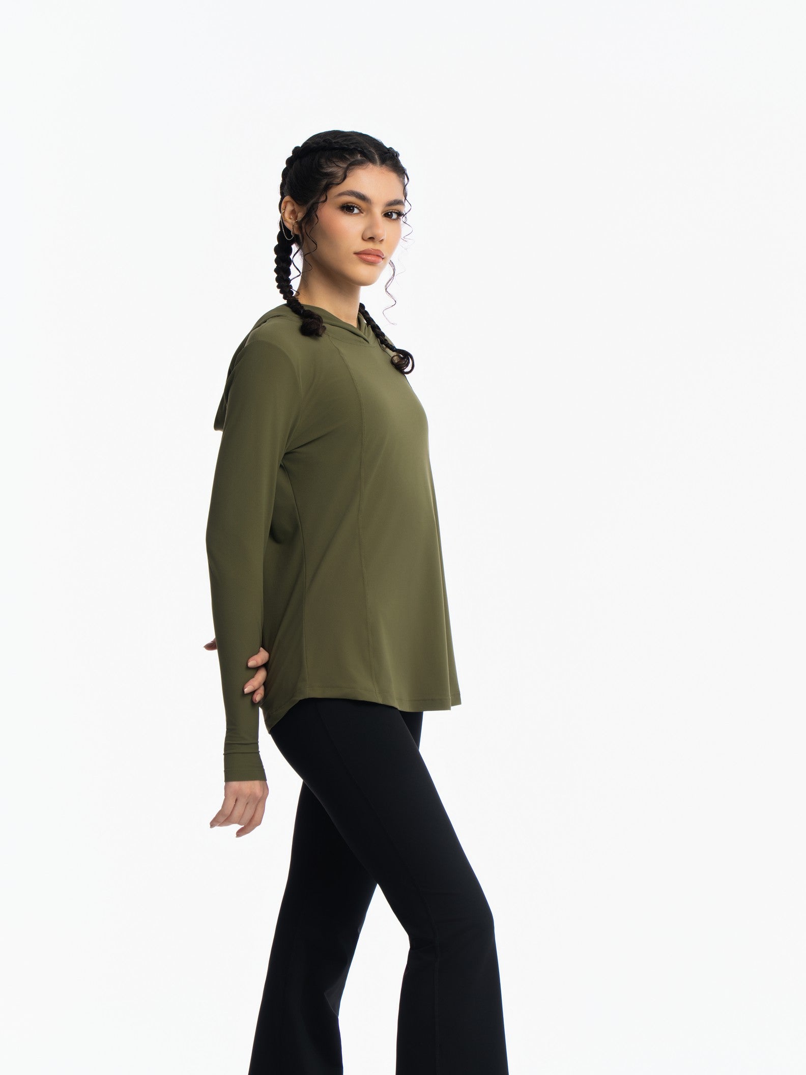 Active Hooded Top - IVY GREEN