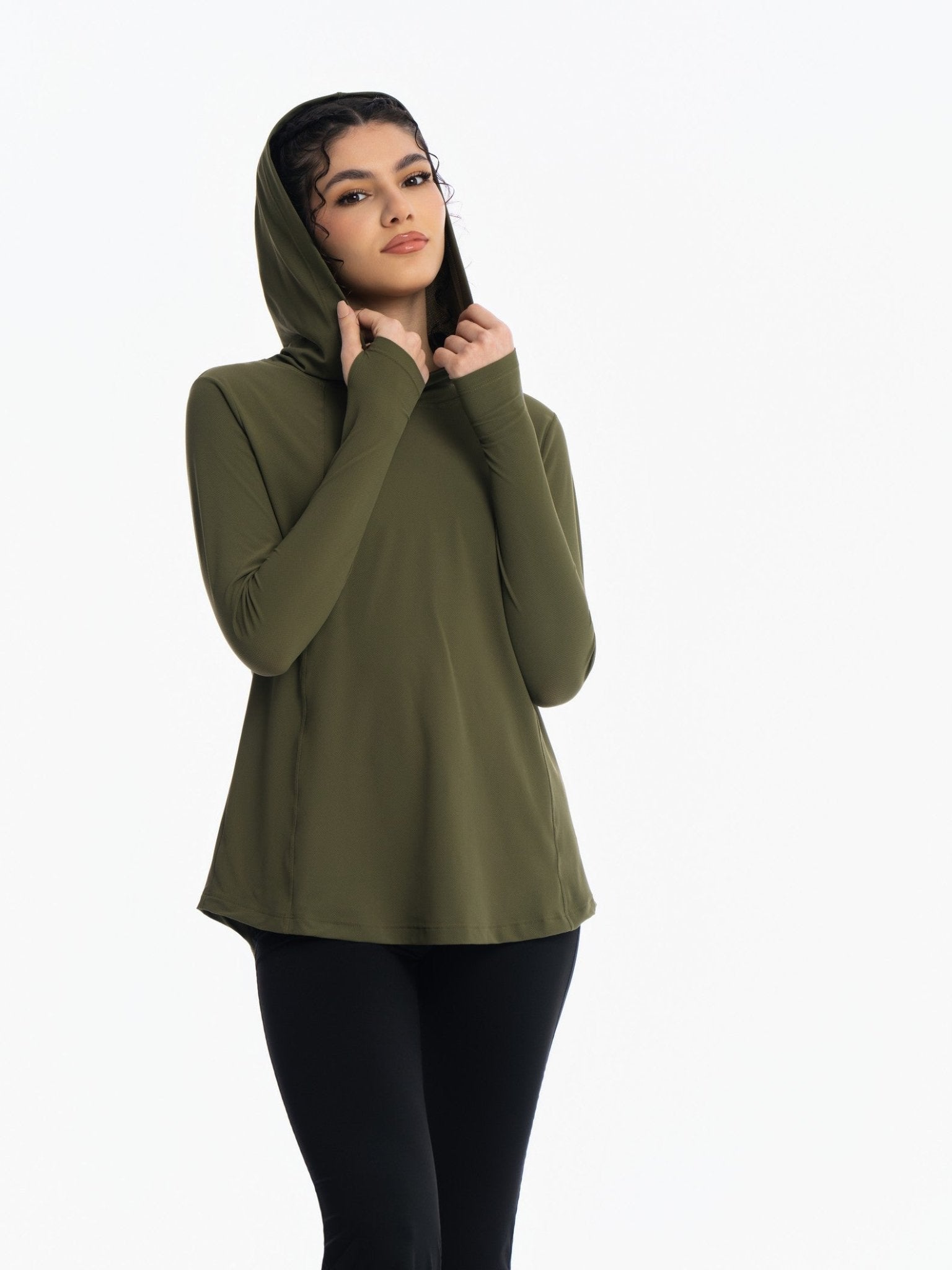 Active Hooded Top - IVY GREEN