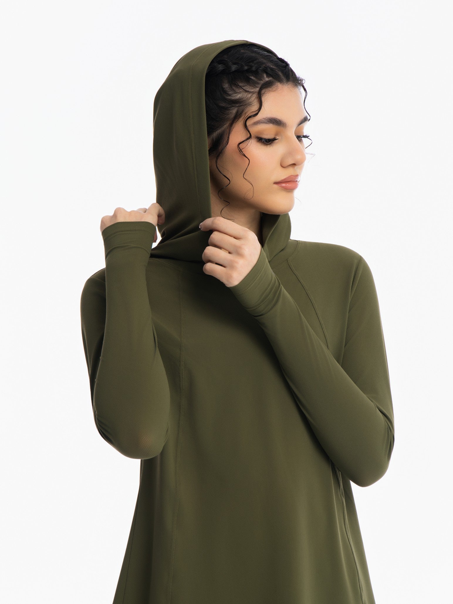 Active Hooded Top - IVY GREEN