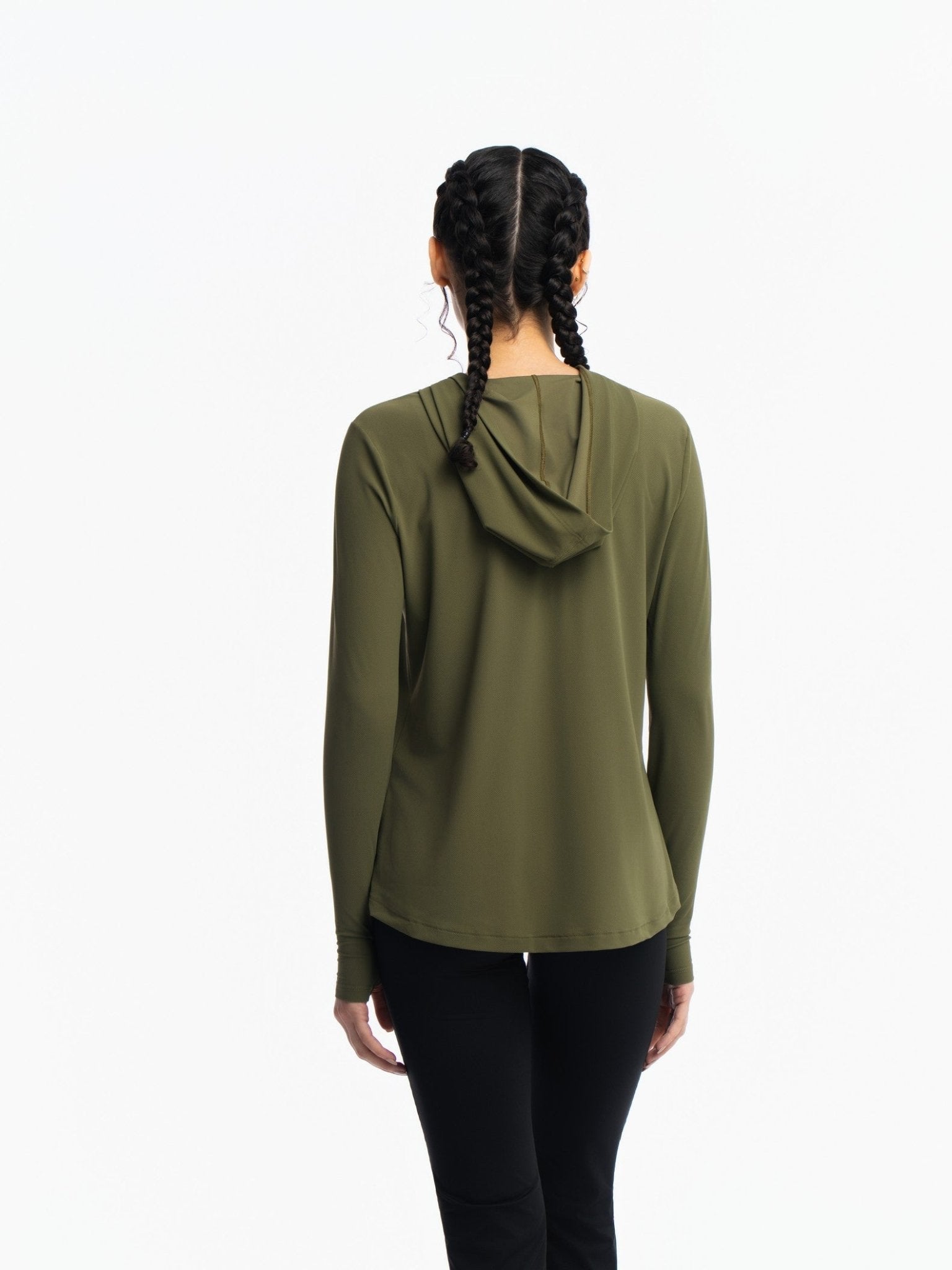Active Hooded Top - IVY GREEN