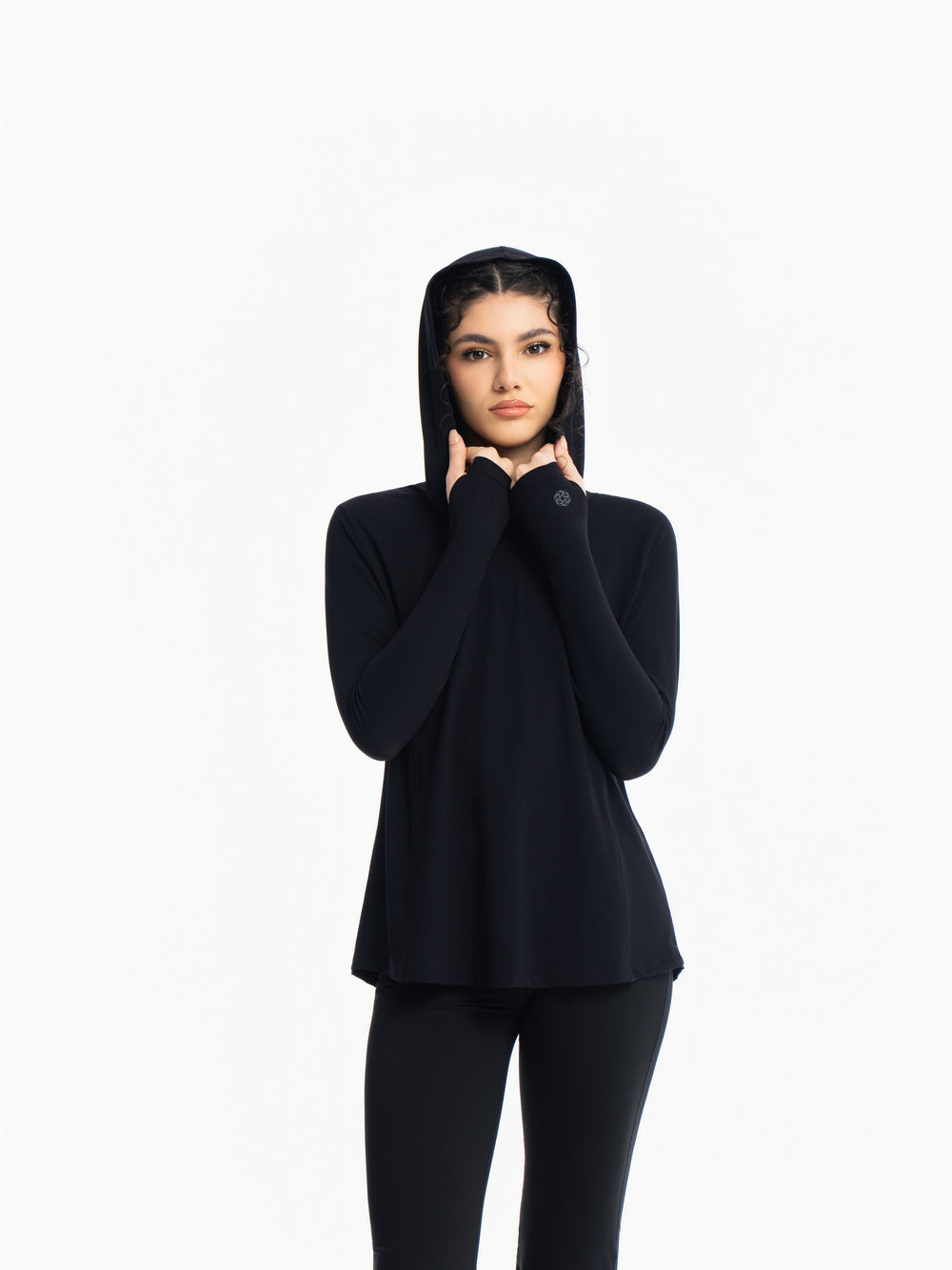 Active Hooded Top - JET BLACK