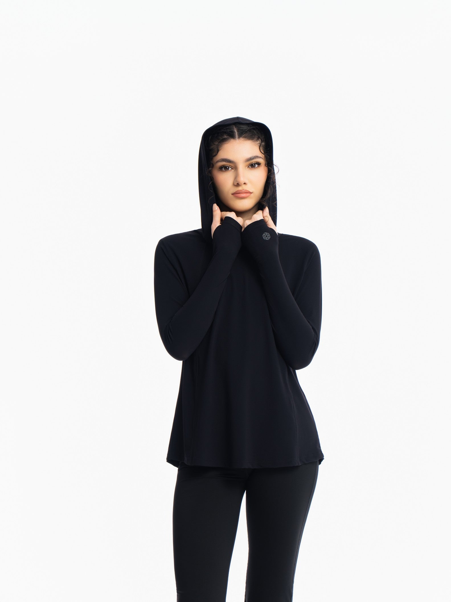 Active Hooded Top - JET BLACK