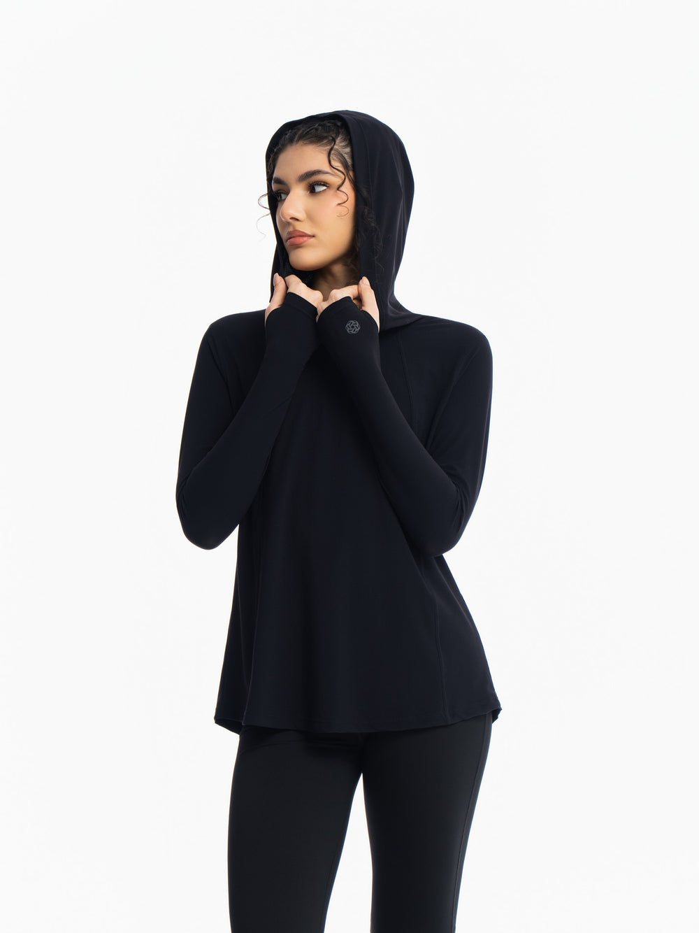 Active Hooded Top - JET BLACK