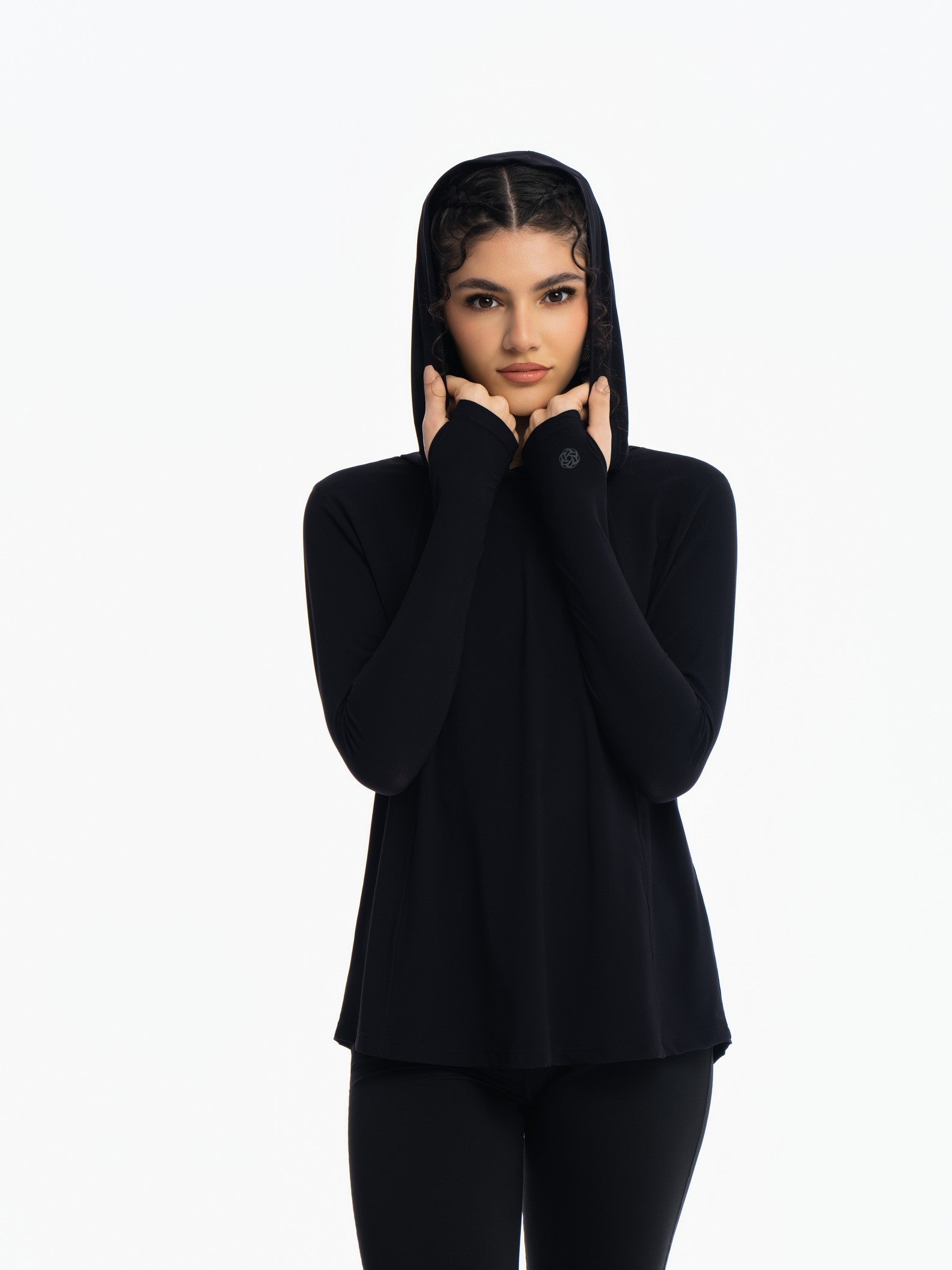 Active Hooded Top - JET BLACK
